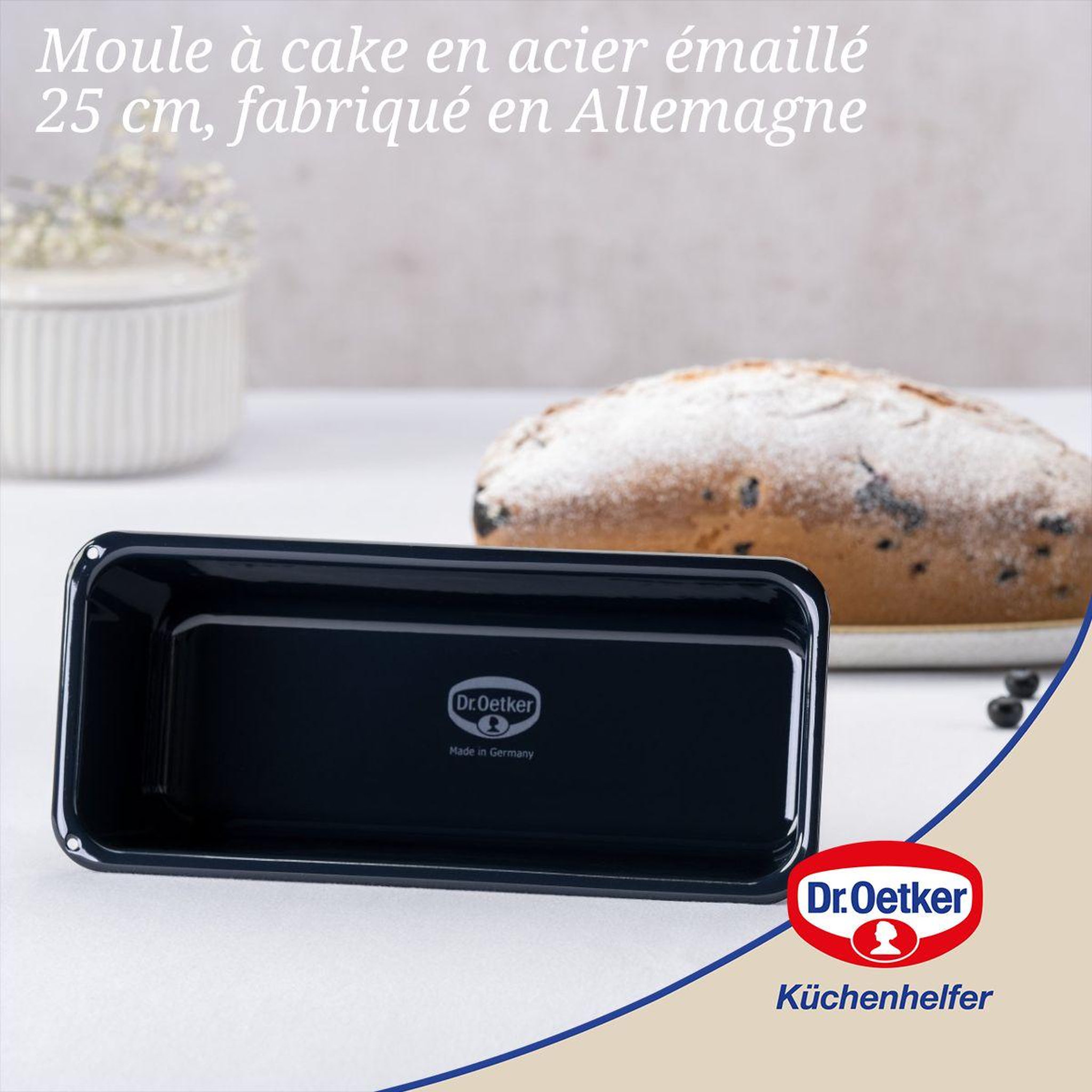 Voir la diapositive 2 : DR.OETKER Moule à cake coins arrondis 25 cm dr oetker back liebe