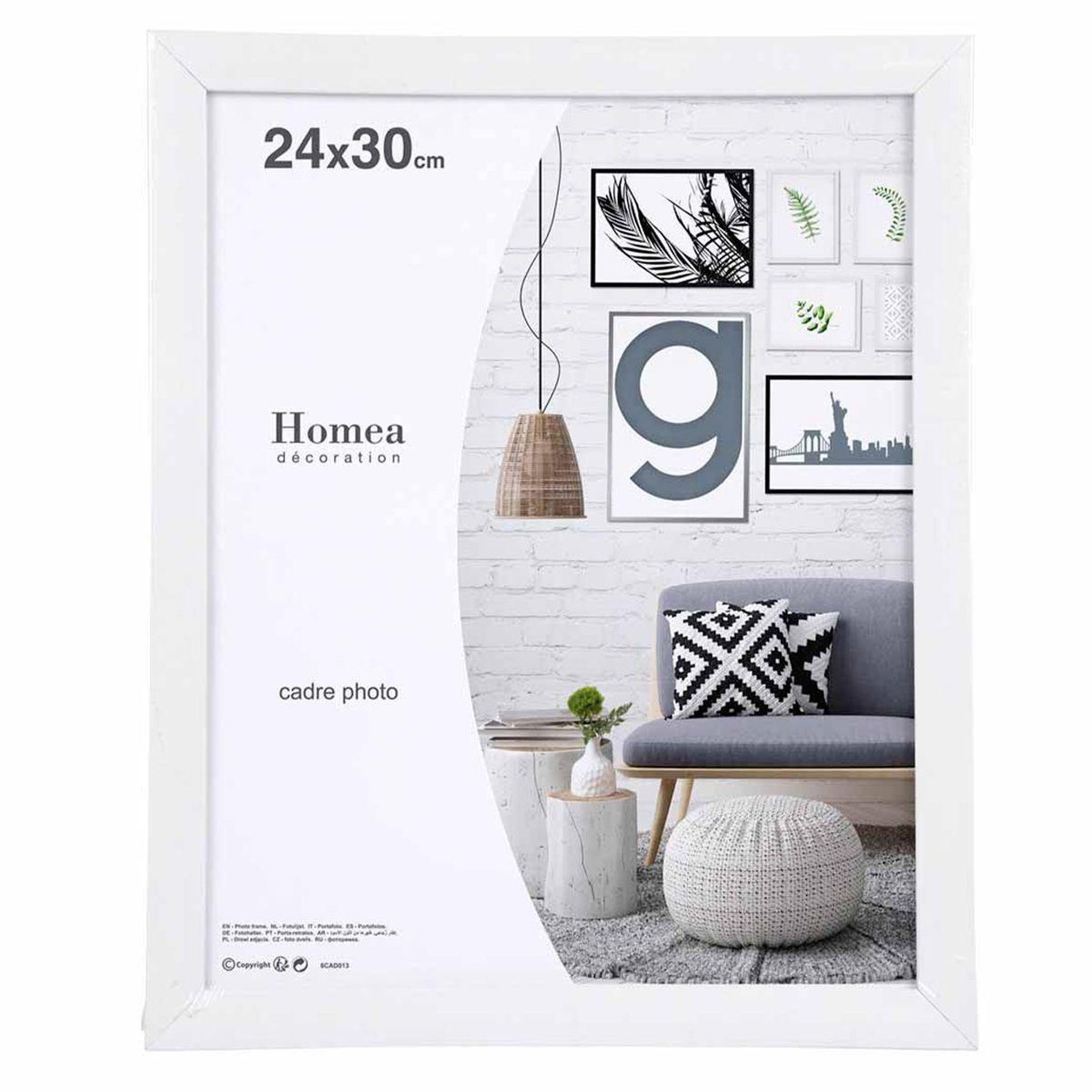 HOMEA Cadre Photo Déco  Pep's  24x30cm Blanc