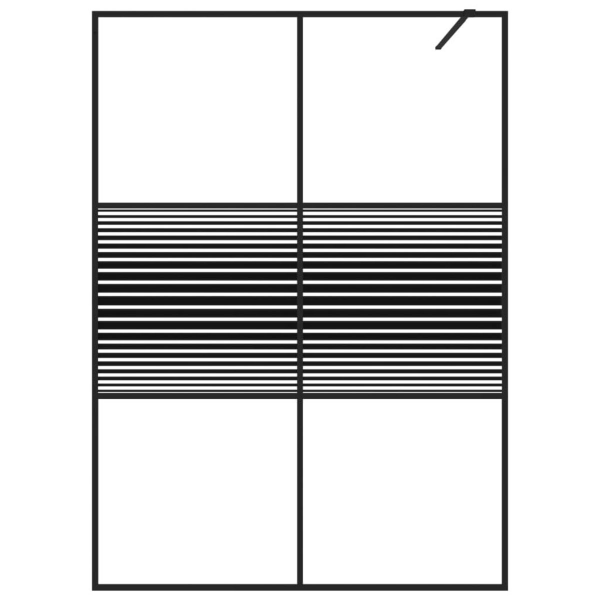 VIDAXL Paroi de douche Noir 140x195 cm Verre ESG transparent