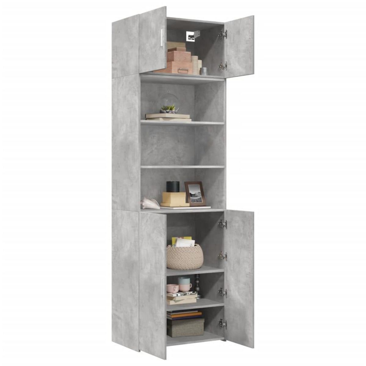 VIDAXL Armoire de rangement gris beton 70x42,5x225cm bois d'ingenierie