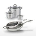 ELO Lot de 2 Poêles 28/32 cm et 3 Faitouts 14/20/26 cm Elo Relief Evolution