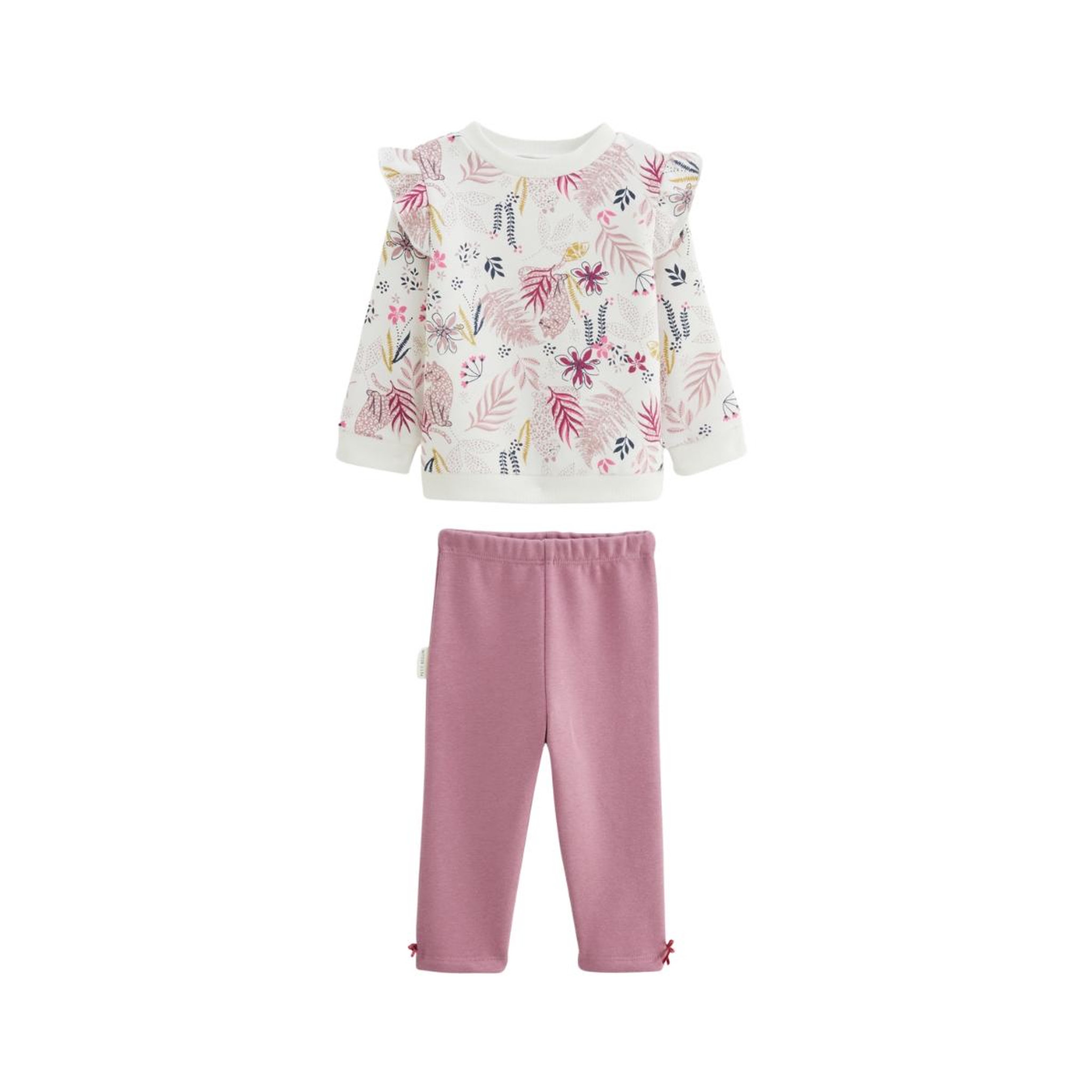 Petit Béguin Ensemble bébé sweat et legging en molleton Louisa. Coloris disponibles : Rose