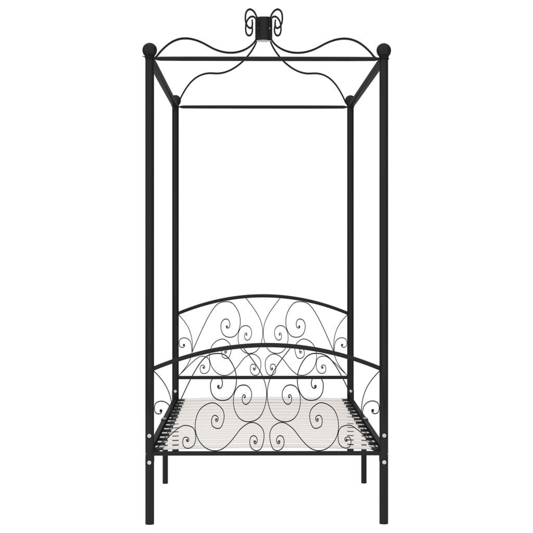 Voir la diapositive 3 : VIDAXL Cadre de lit a baldaquin Noir Metal 100 x 200 cm