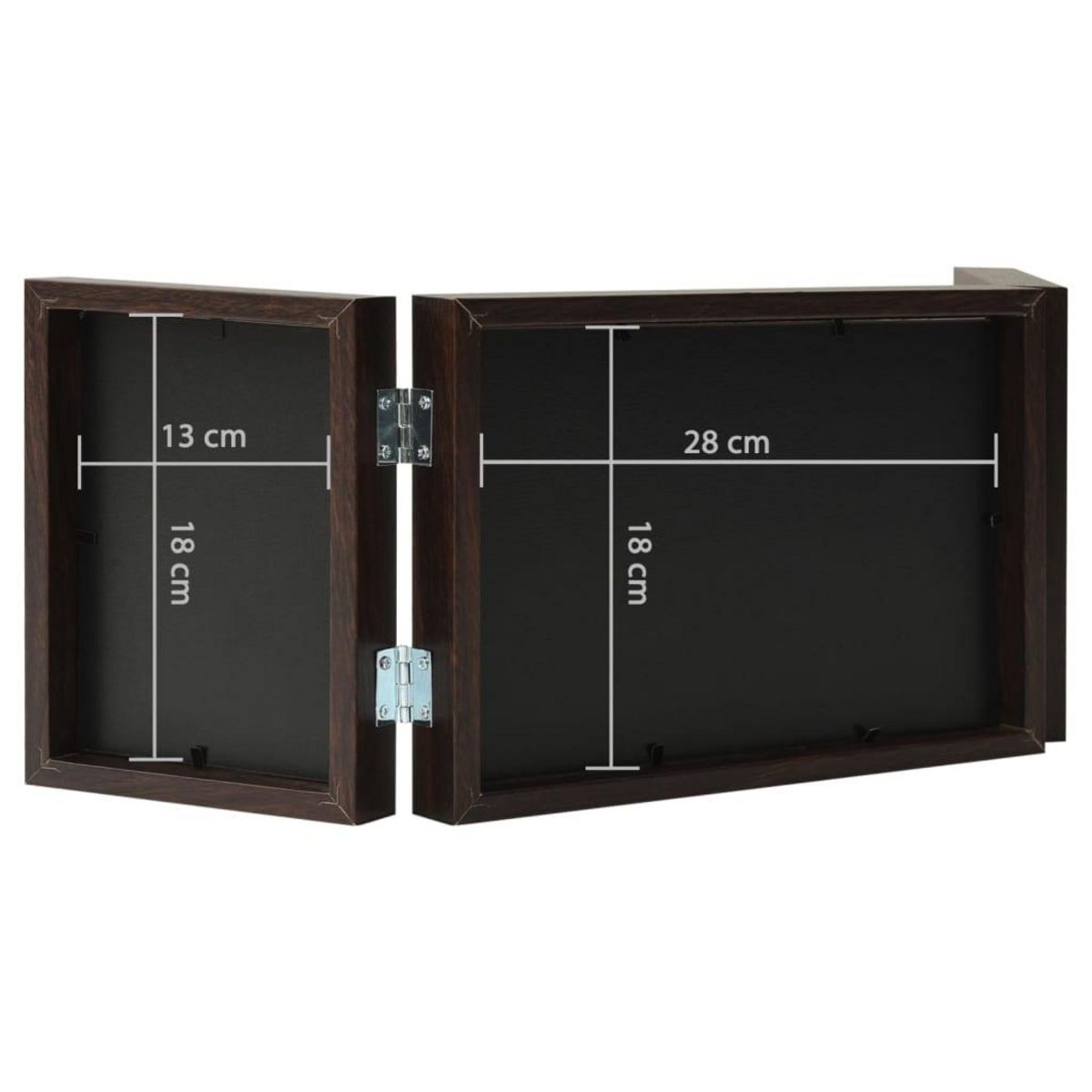 VIDAXL Cadre photo depliable Marron fonce 28x18 cm+2x(13x18 cm)