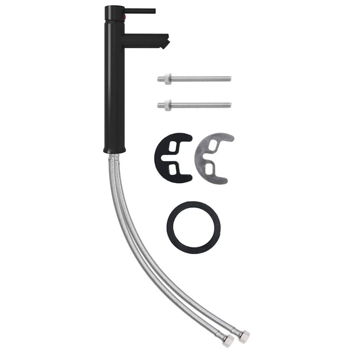 VIDAXL Lavabo de bain avec robinet et drain a poussoir Verre trempe