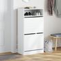 Voir la diapositive 3 : VIDAXL Armoire a chaussures blanc 60x34x116 cm bois d'ingenierie