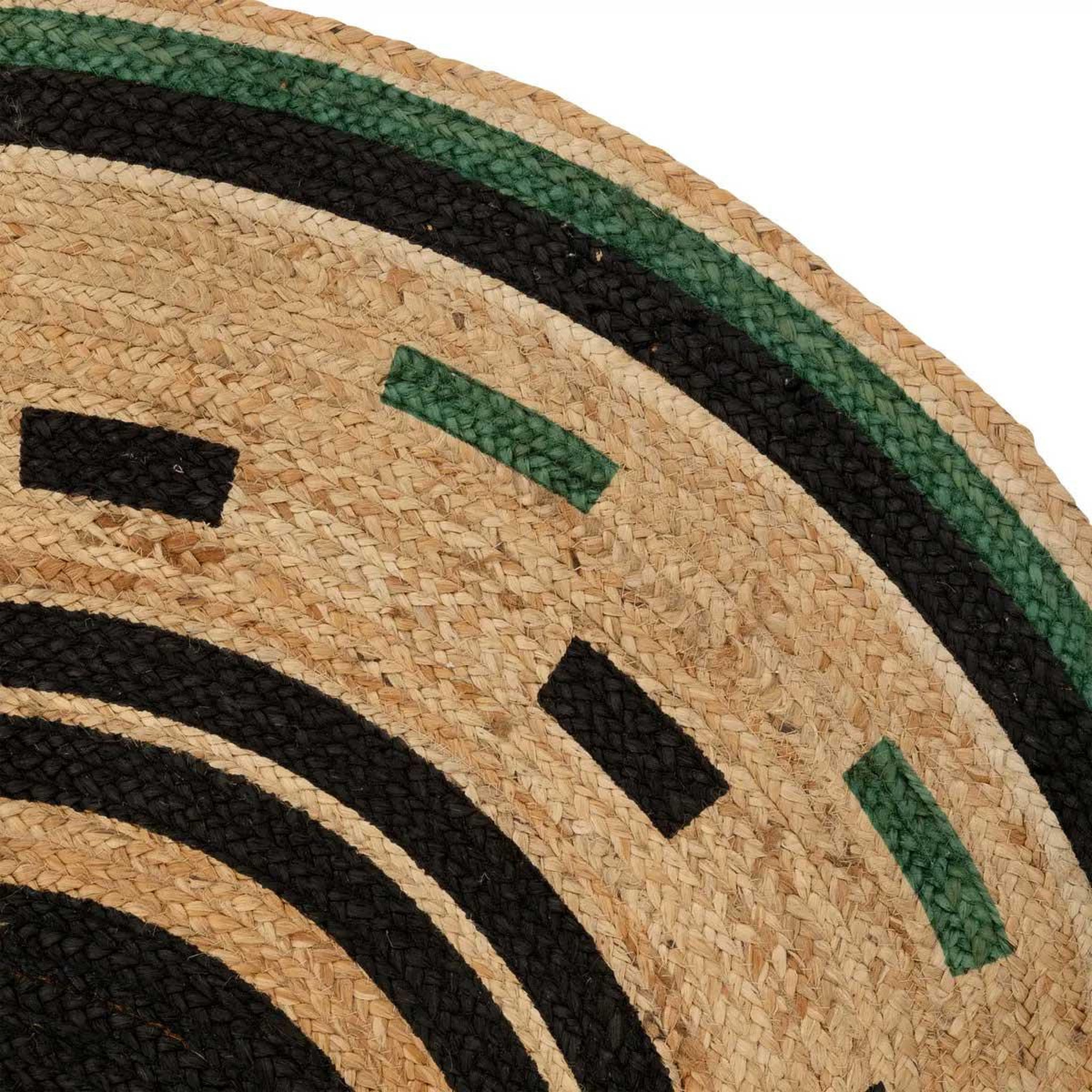 Voir la diapositive 2 : ATMOSPHERA Tapis rond imprimé en jute  malakite  120cm multicolore