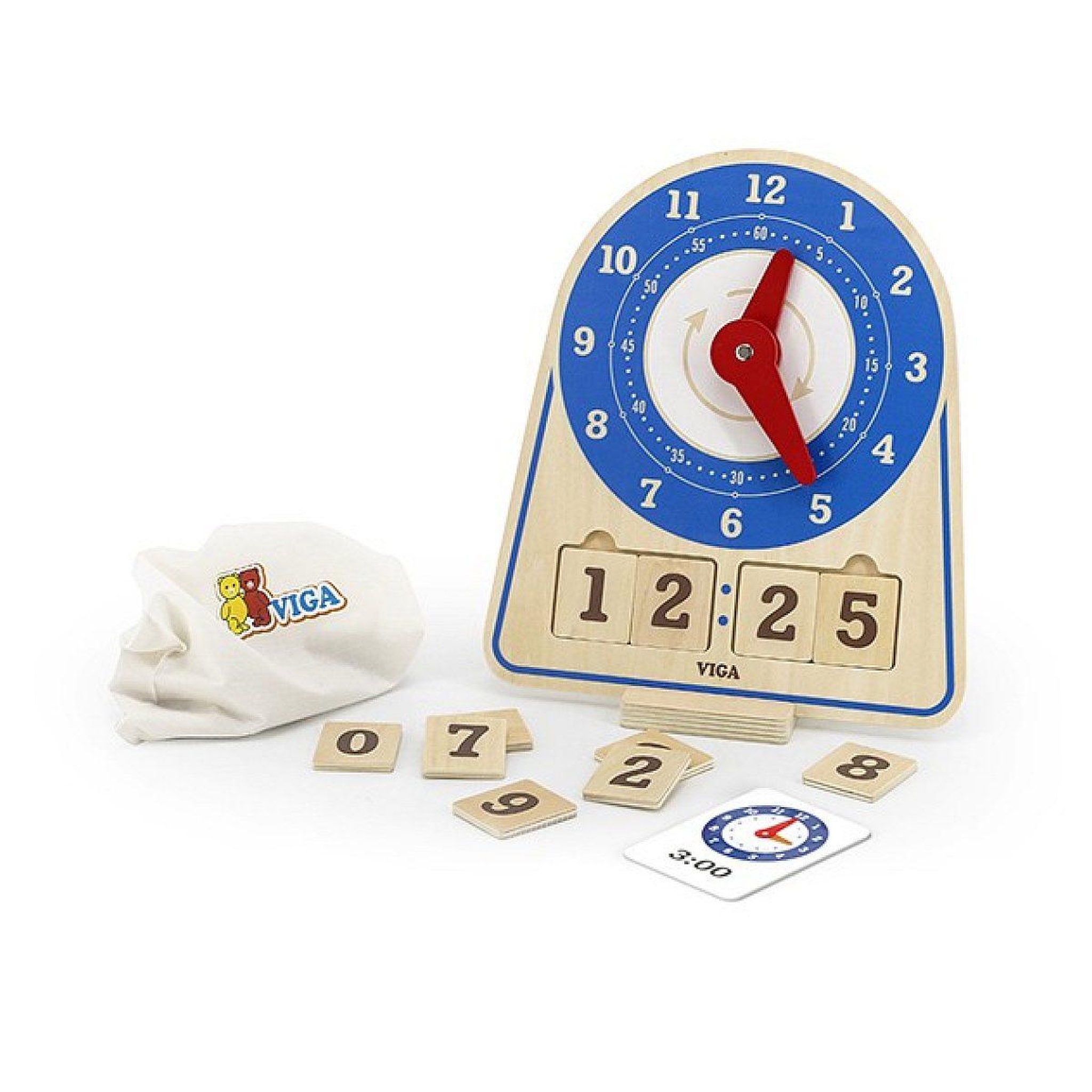 VIGA Horloge d'apprentissage  44547 - bois, lecture de l'heure