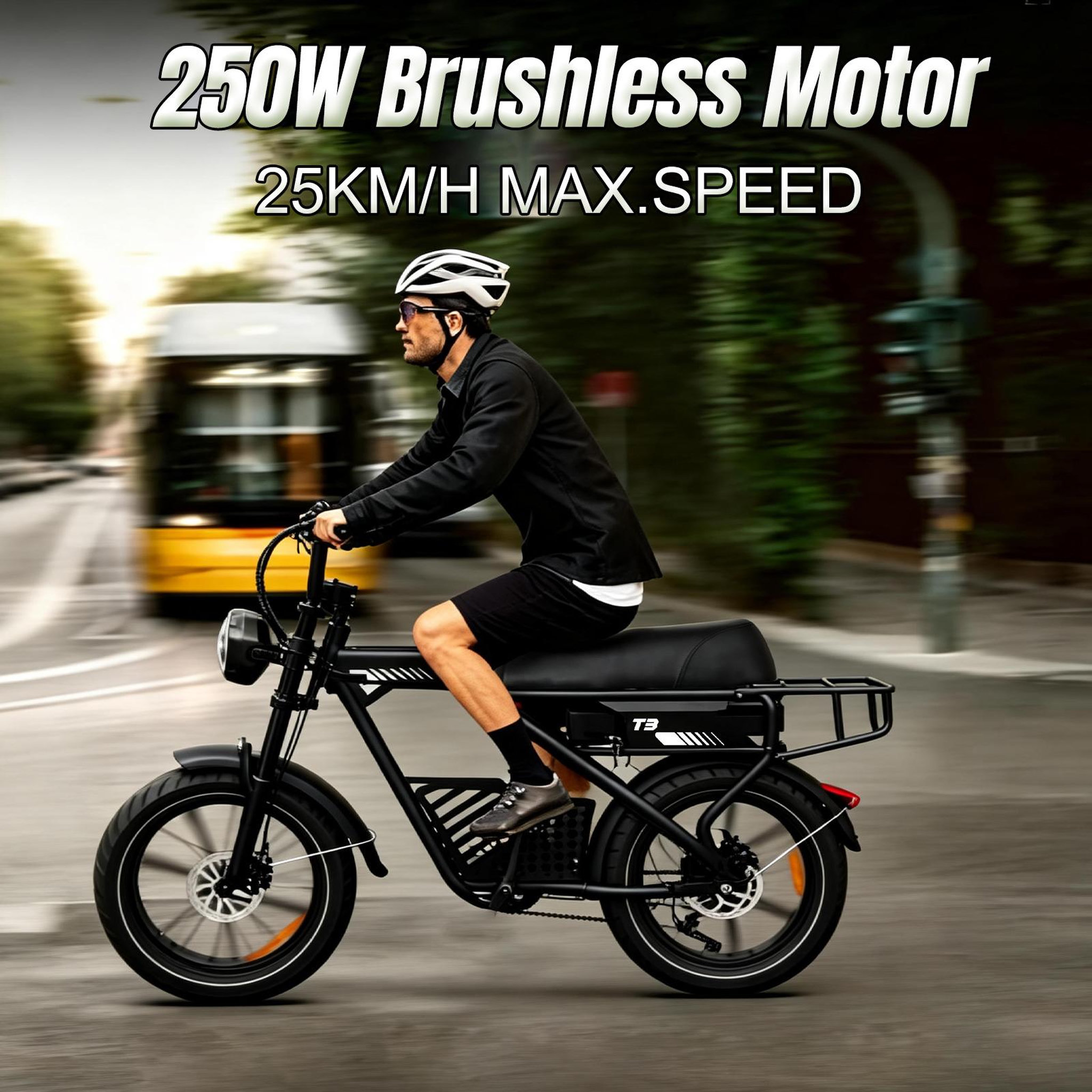 Voir la diapositive 2 : AVDL Vélo électrique t3 20  à gros pneus, 2 places, 250 w, 48 v, 18 ah, avec coffre arrière, autonomie 80 km