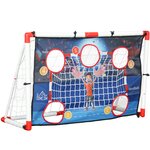 HOMCOM Cage de handball enfant 5 zones cibles - balle, pompe, piquets inclus - blanc rouge
