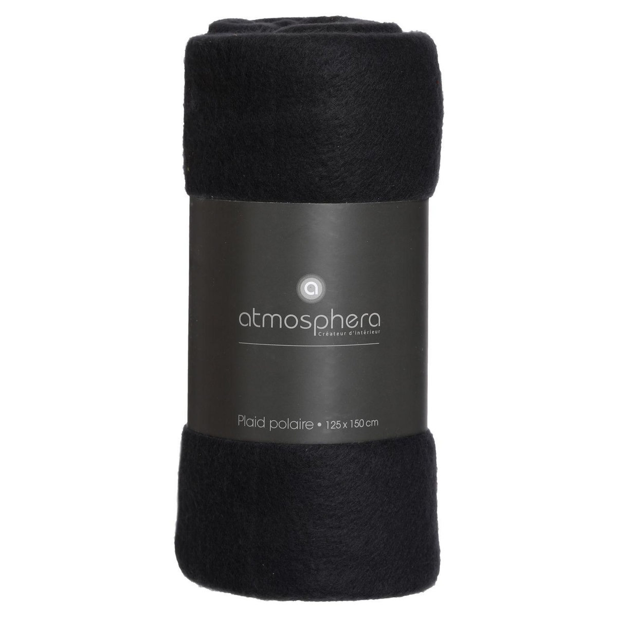ATMOSPHERA Plaid polaire - 125 x 150 cm - Noir