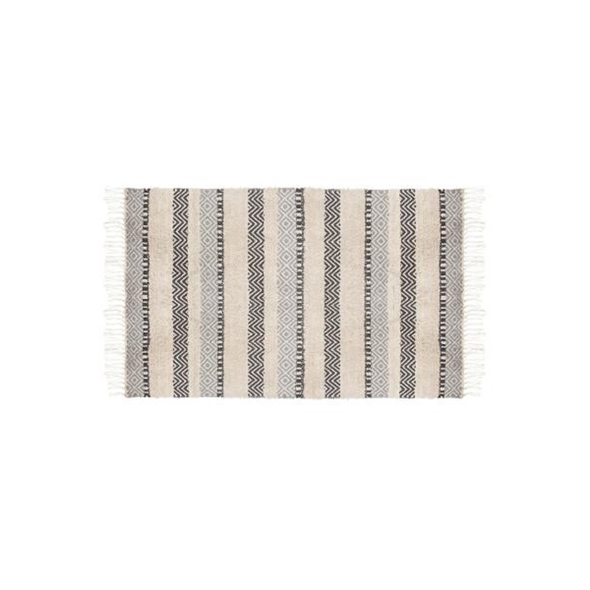 ATMOSPHERA Tapis déco en coton  vague  90x150cm bleu