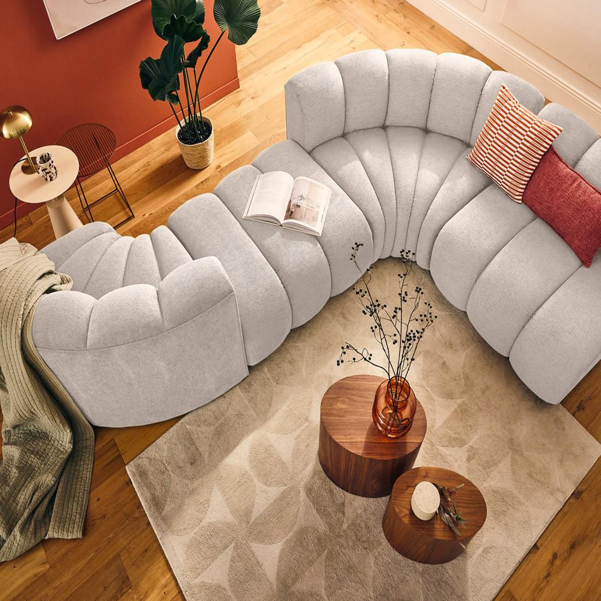 Voir la diapositive 3 : LISA DESIGN Debbie - module d'angle réversible en tissu texturé