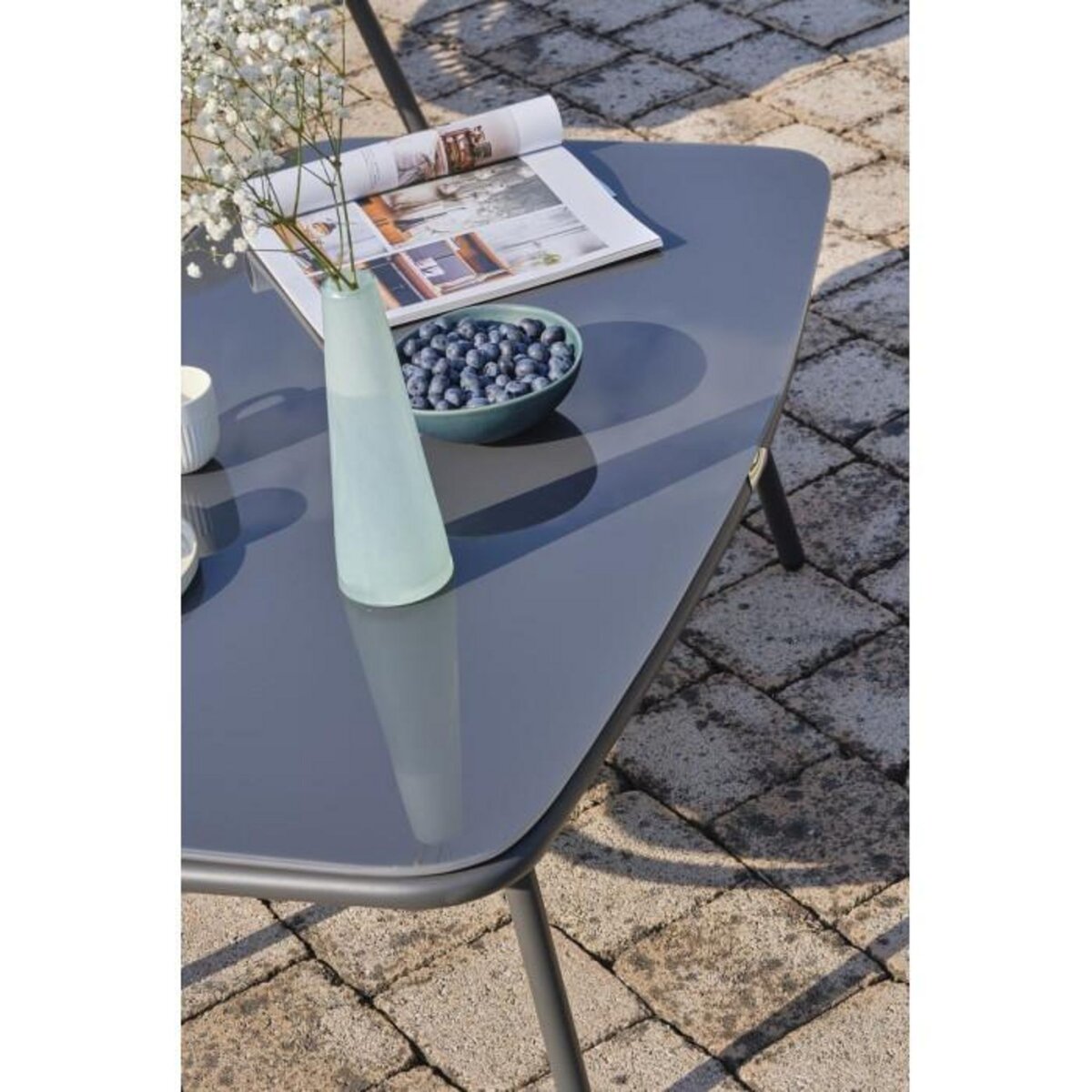 Paris Prix Salon de Jardin 4 Places en Résine Tressée  Tulum  150cm Marron