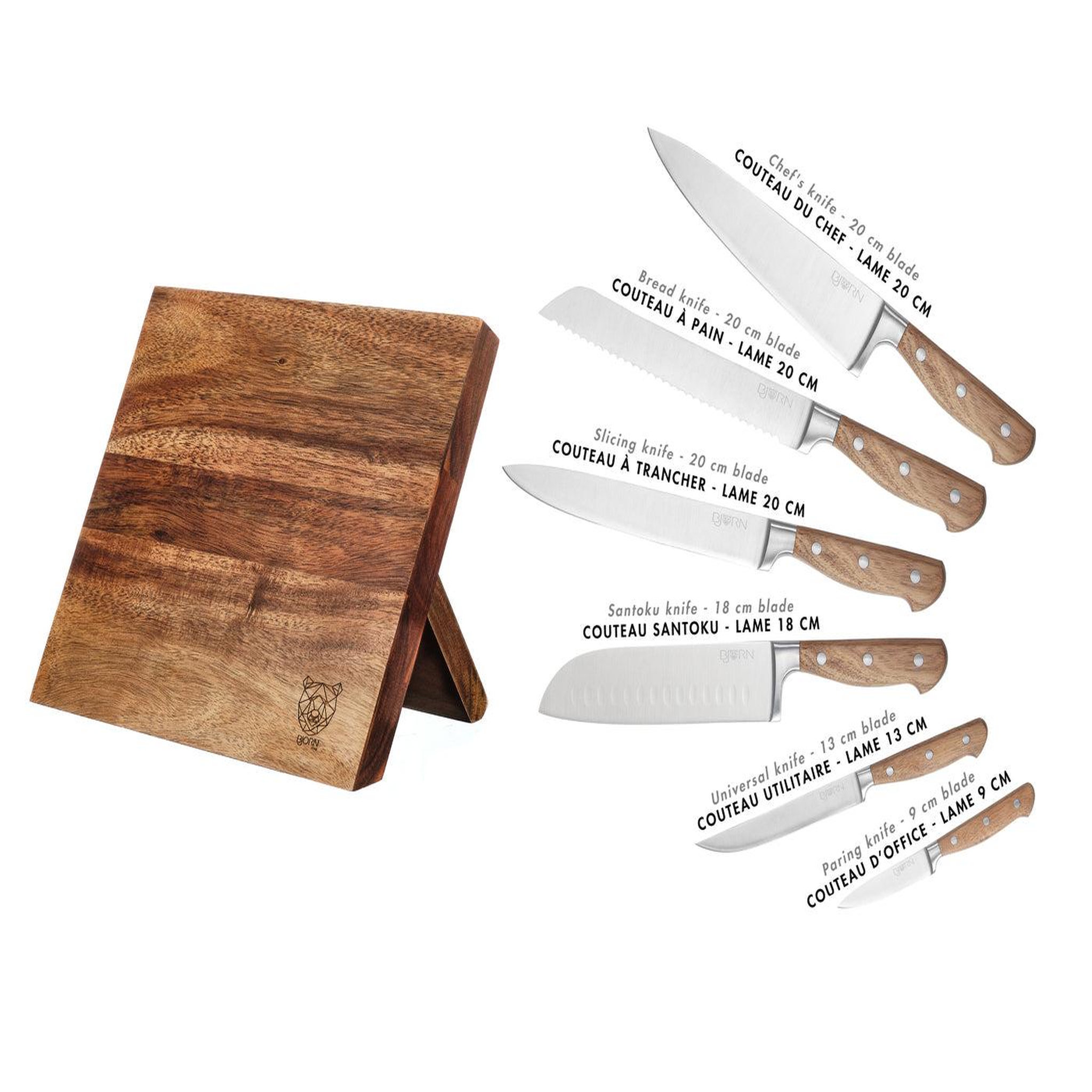 Voir la diapositive 3 : BJORN Bloc couteaux de cuisine jakob vantaa - 7 pièces