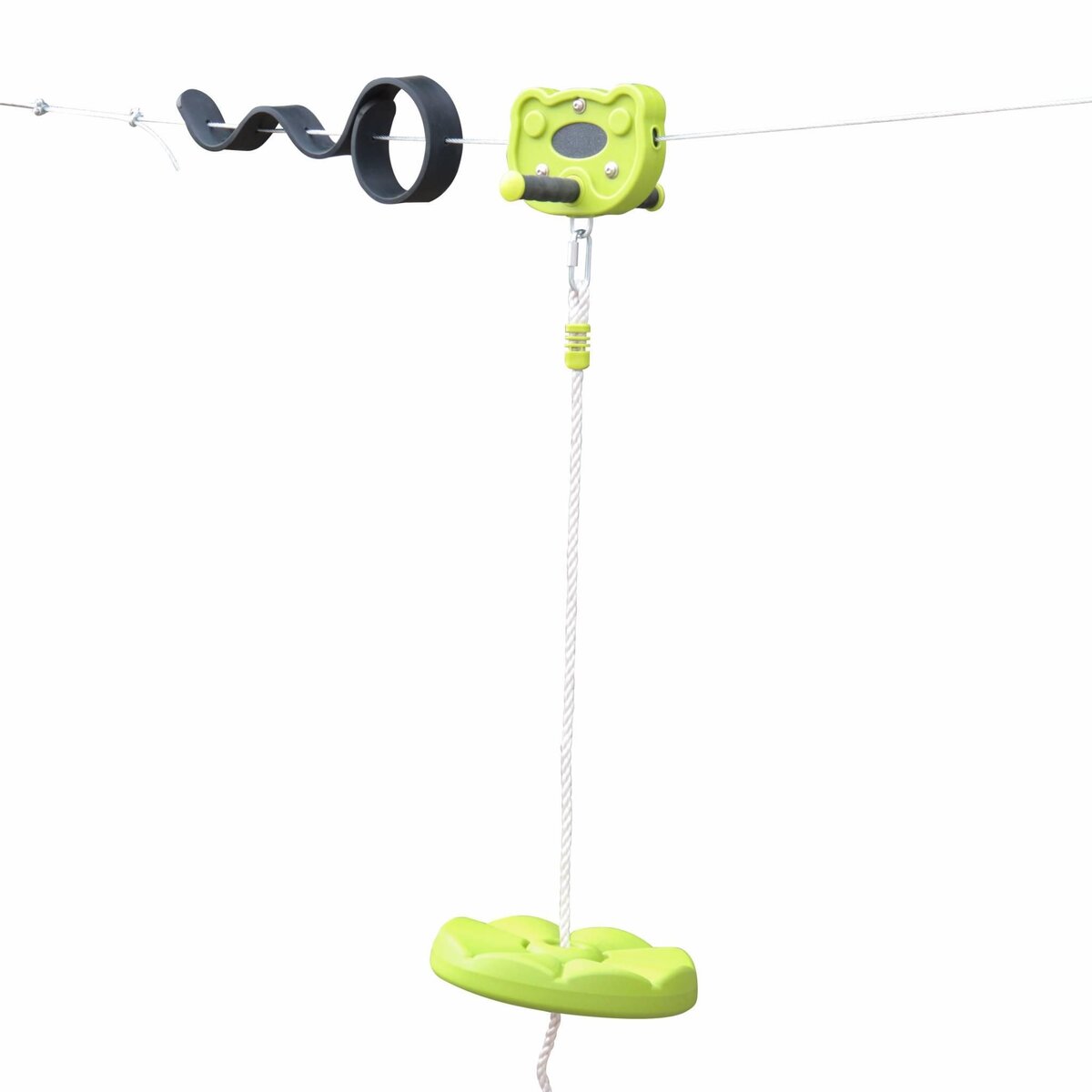 SWEEEK ALIZE - Tyrolienne pour enfants de 30m avec balançoire disque. poignées antidérapantes. système d'amortissement