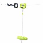 SWEEEK ALIZE - Tyrolienne pour enfants de 30m avec balançoire disque. poignées antidérapantes. système d'amortissement