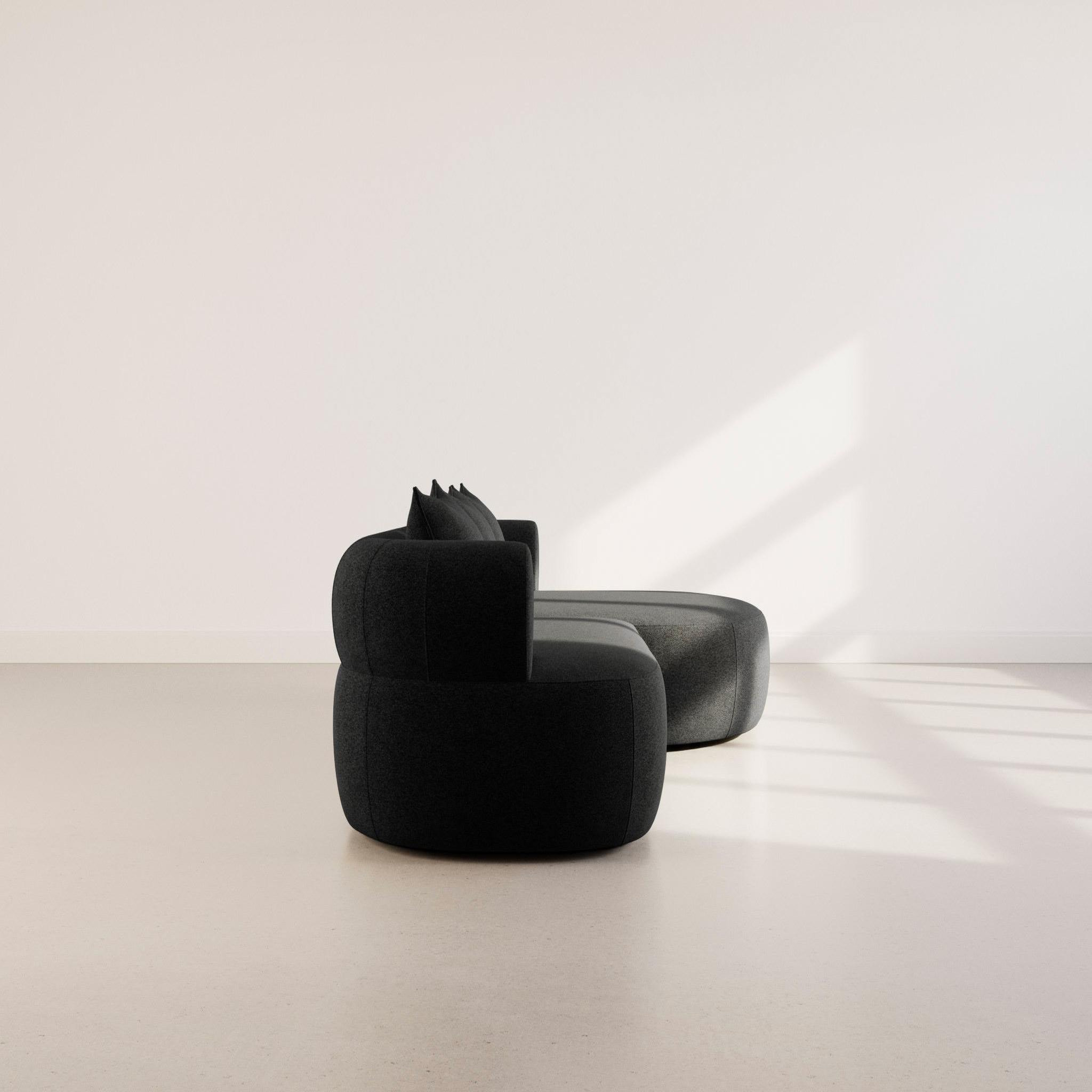 Voir la diapositive 6 : BEST MOBILIER Angela - canapé d'angle droit 4 places en velours texturé