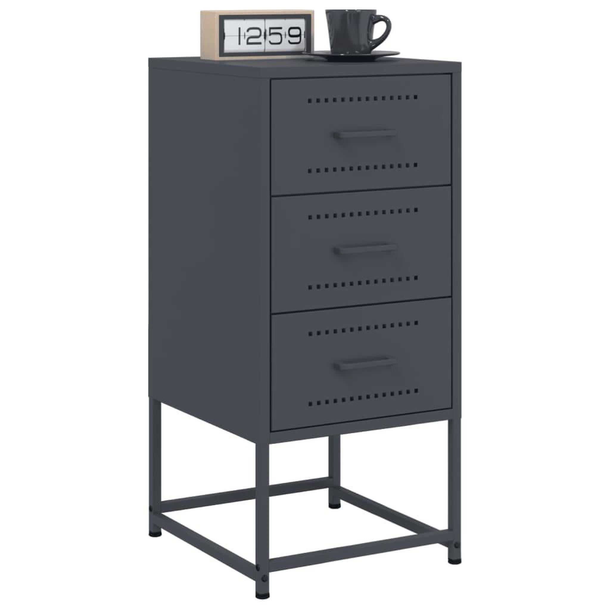 Voir la diapositive 3 : VIDAXL Tables de chevet 2 pcs anthracite 36x39x78 cm acier