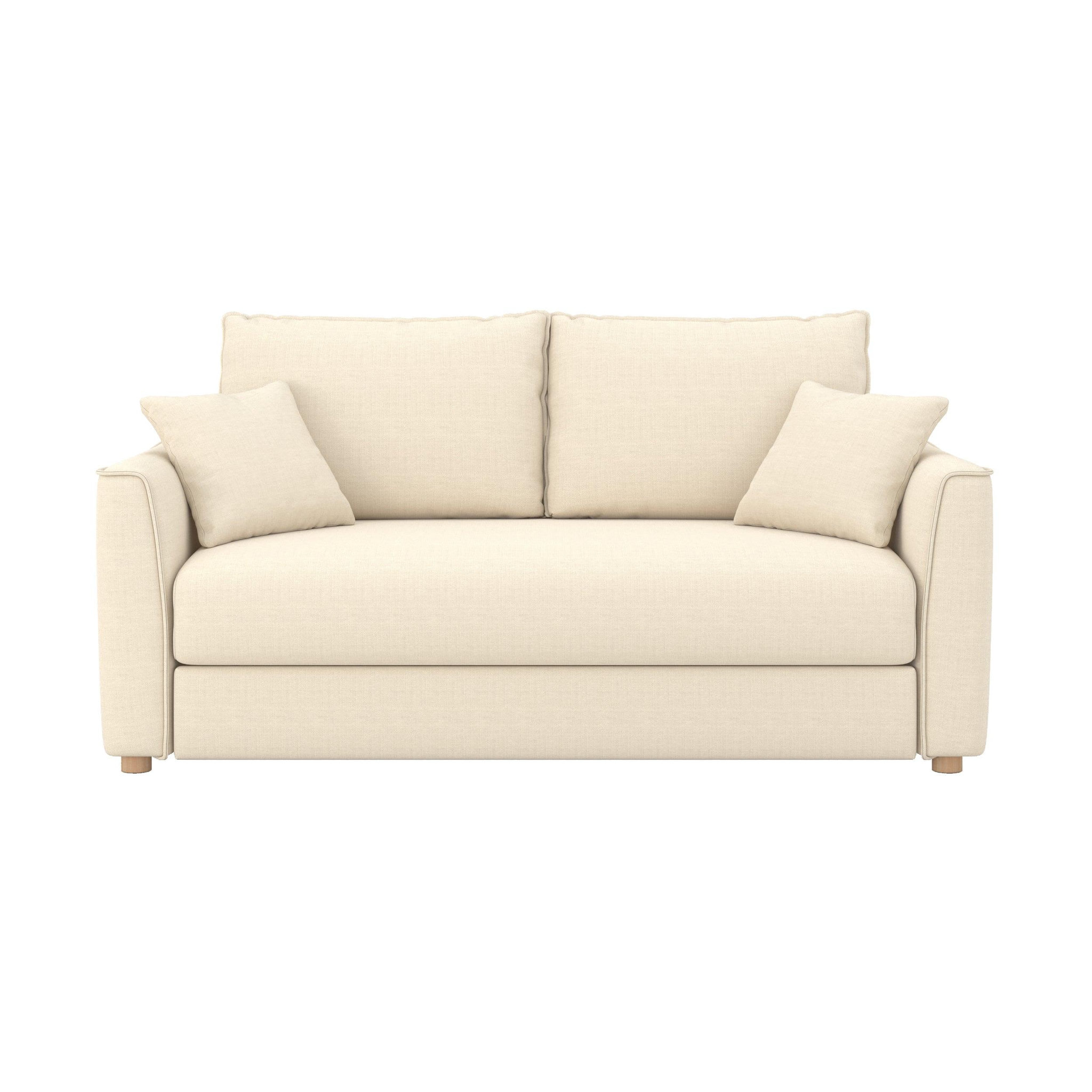 MAISON PAVANE Canapé convertible 2 places en tissu texturé beige-olympe