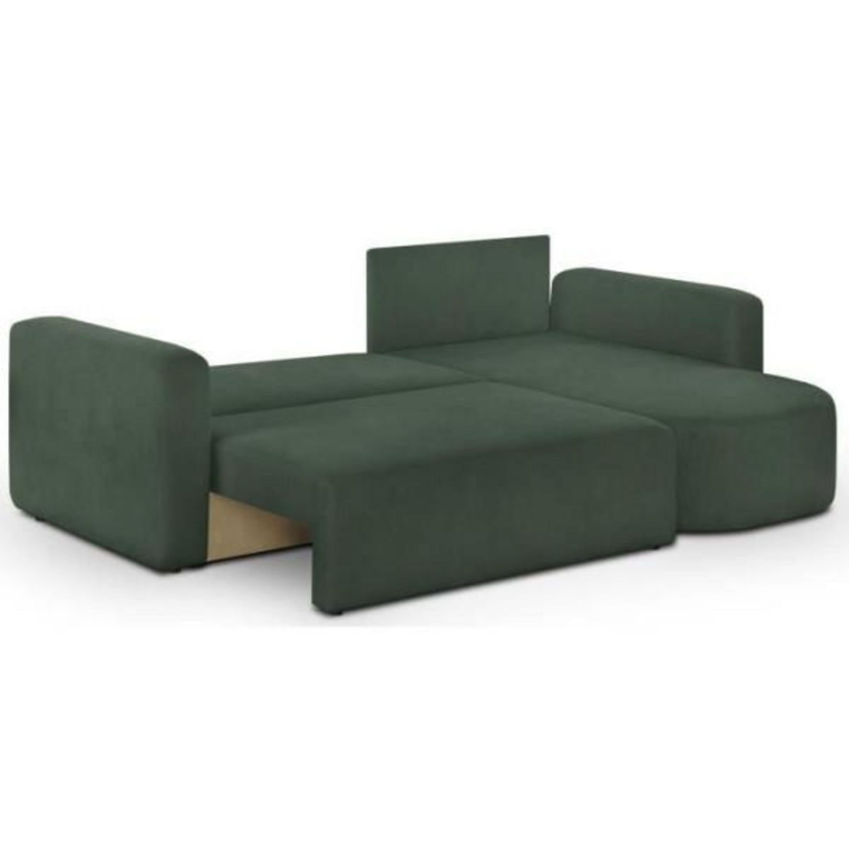 MARKET24 Canapé d'angle convertible et réversible 3 places GALET - Velours côtelé - Coffre de rangement - L238 x P154 x H86 cm