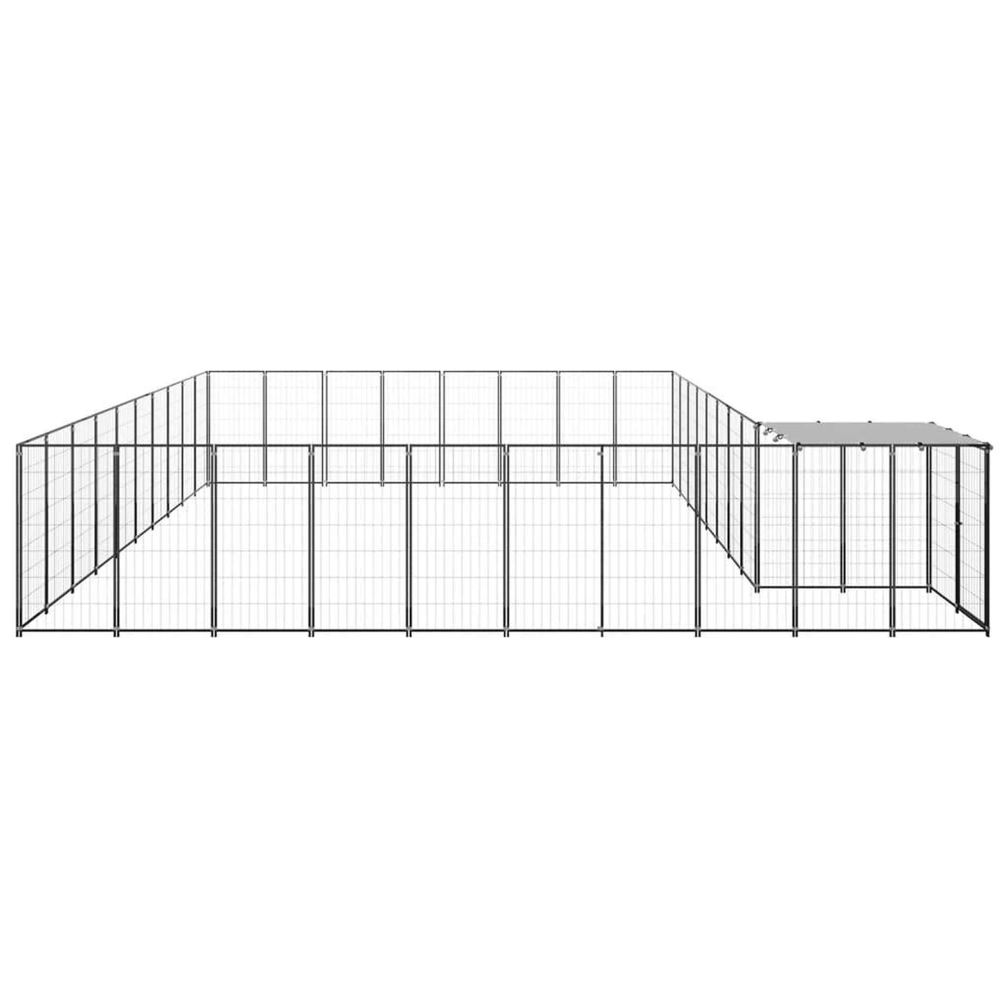 Voir la diapositive 3 : VIDAXL Chenil Noir 25,41 m^2 Acier