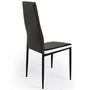 Voir la diapositive 5 : ID MARKET Lot de 6 chaises ROMANE noires bandeau blanc pour salle à manger