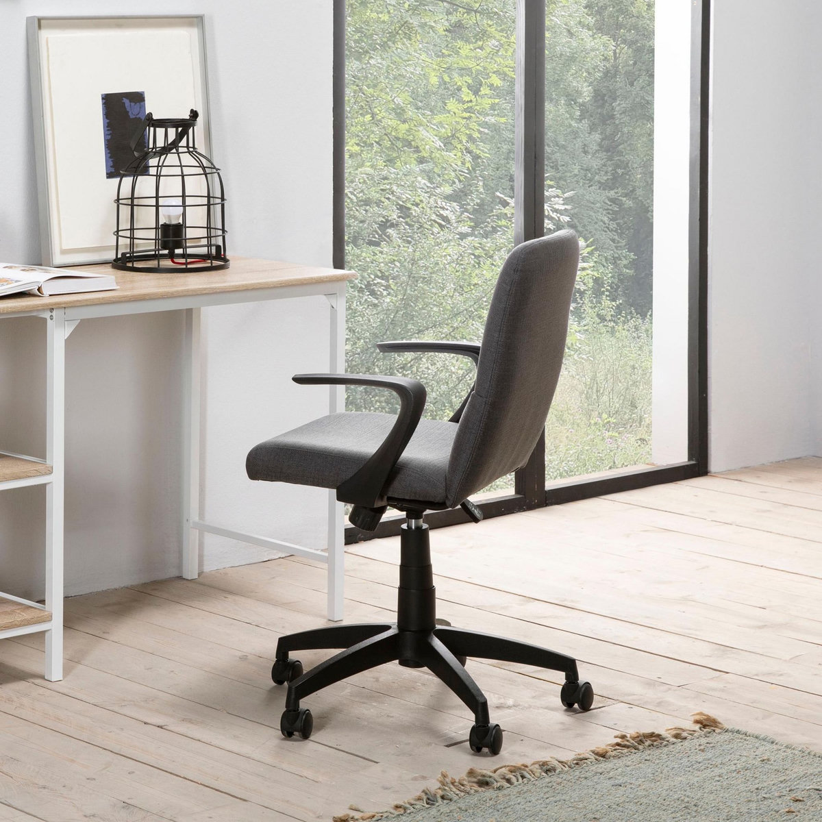 VS VENTA-STOCK Fauteuil de Bureau relevable et reclinable Teo matelassé avec Tissu Gris Foncé