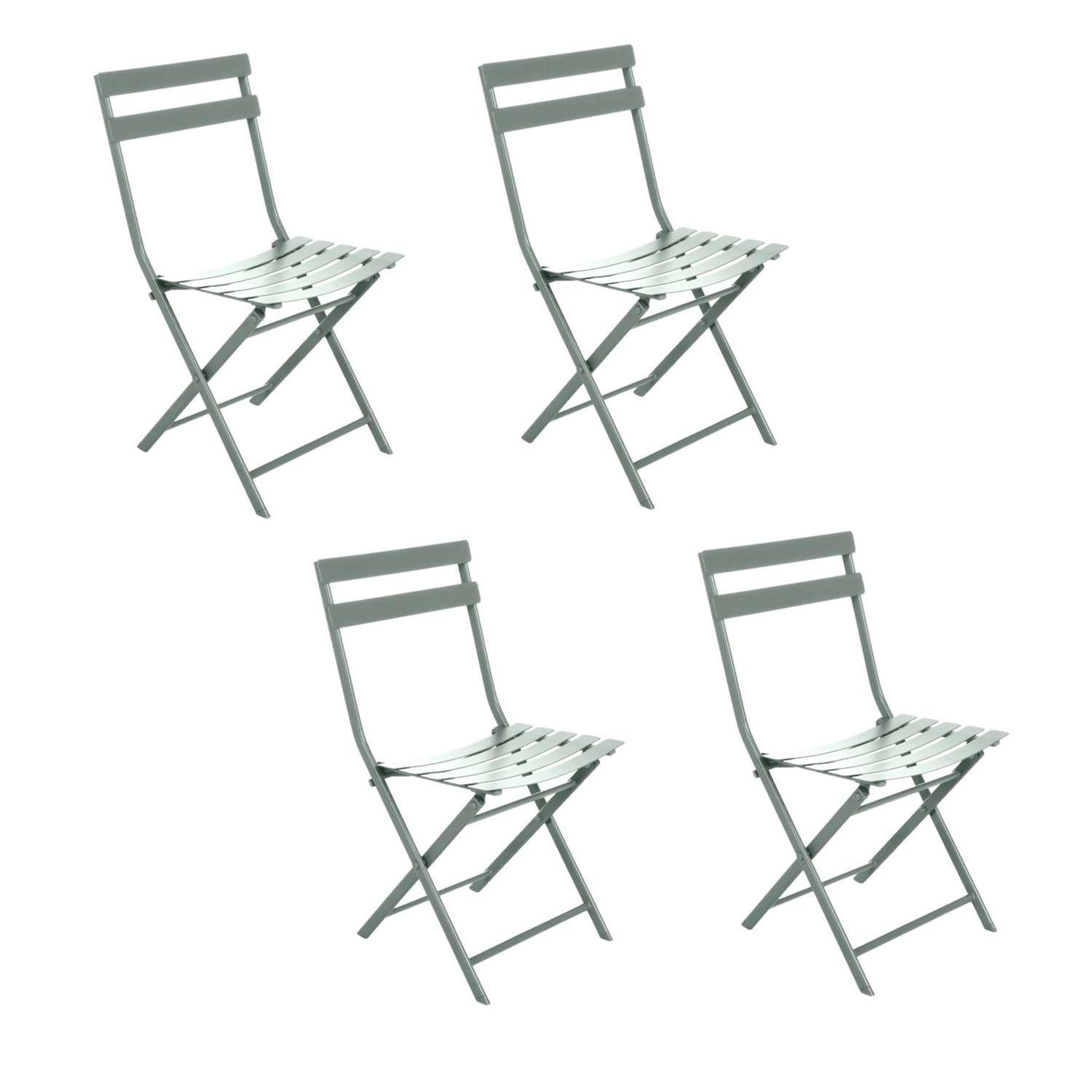 Voir la diapositive 1 : TOILINUX Lot de 4 Chaises pliantes en métal Greensboro