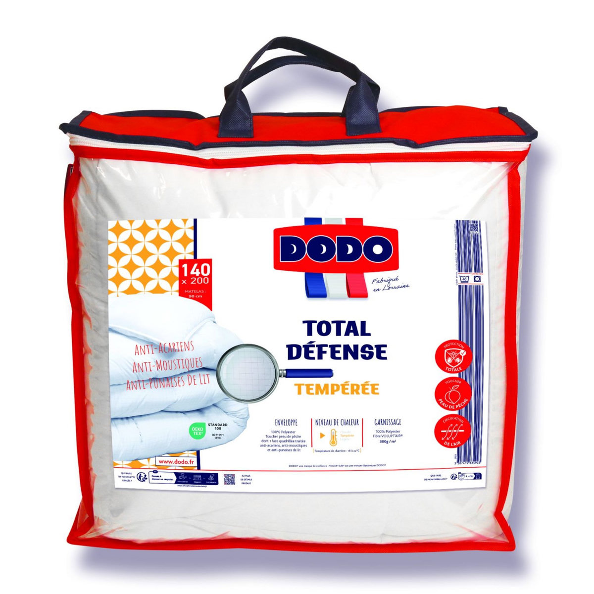 DODO Couette Tempérée TOTAL DÉFENSE 300 g/m²