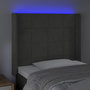 Voir la diapositive 4 : VIDAXL Tete de lit a LED Gris fonce 83x16x118/128 cm Velours