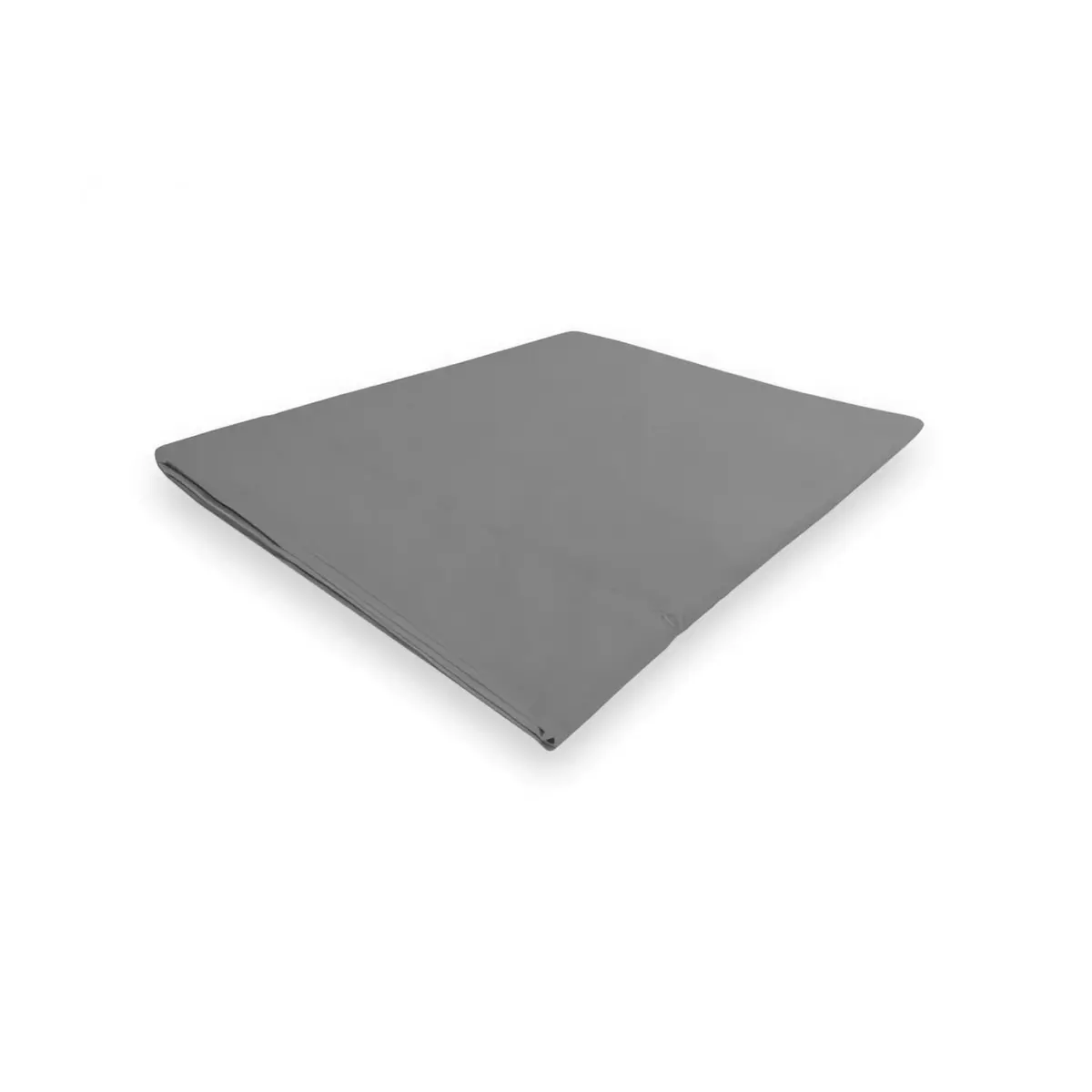 SOLEIL D'OCRE Drap plat en coton 240x300 cm PERCALE gris, par Soleil d'ocre