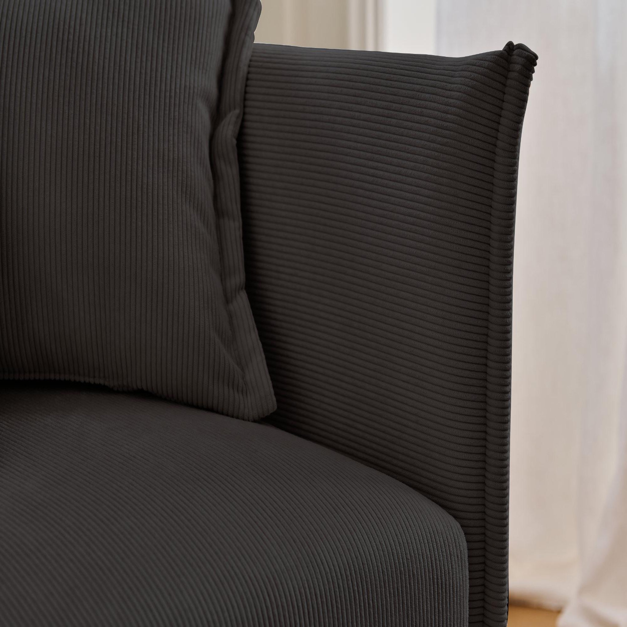 Voir la diapositive 4 : LISA DESIGN Valentina - canapé 3 places convertible - avec coffre - en velours côtelé - style contemporain