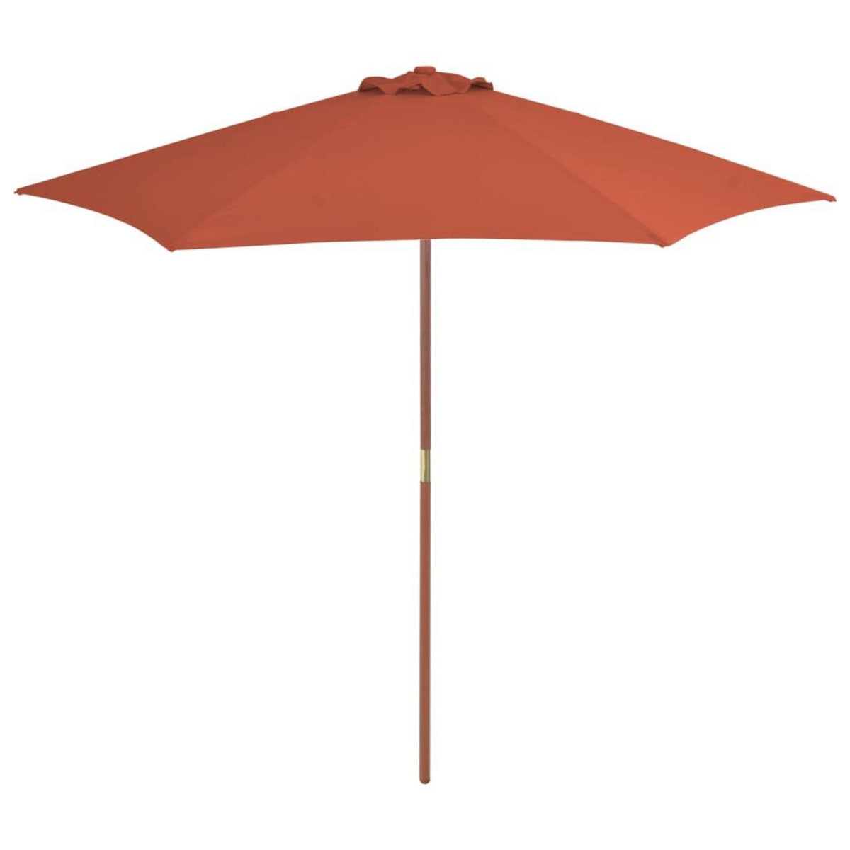VIDAXL Parasol d'exterieur avec mat en bois 270 cm Terre cuite