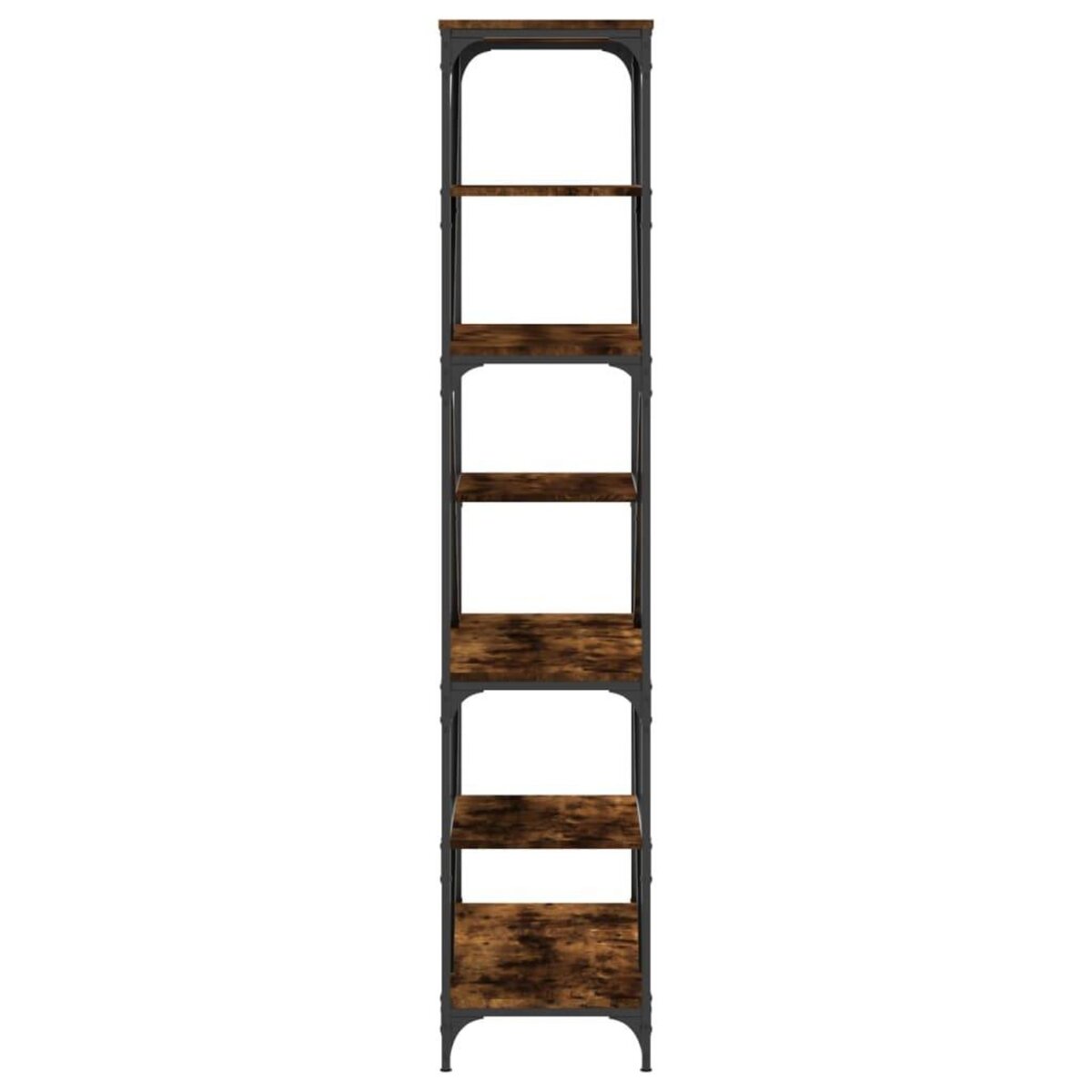 VIDAXL Bibliotheque chene fume 91x36x176 cm bois ingenierie et acier