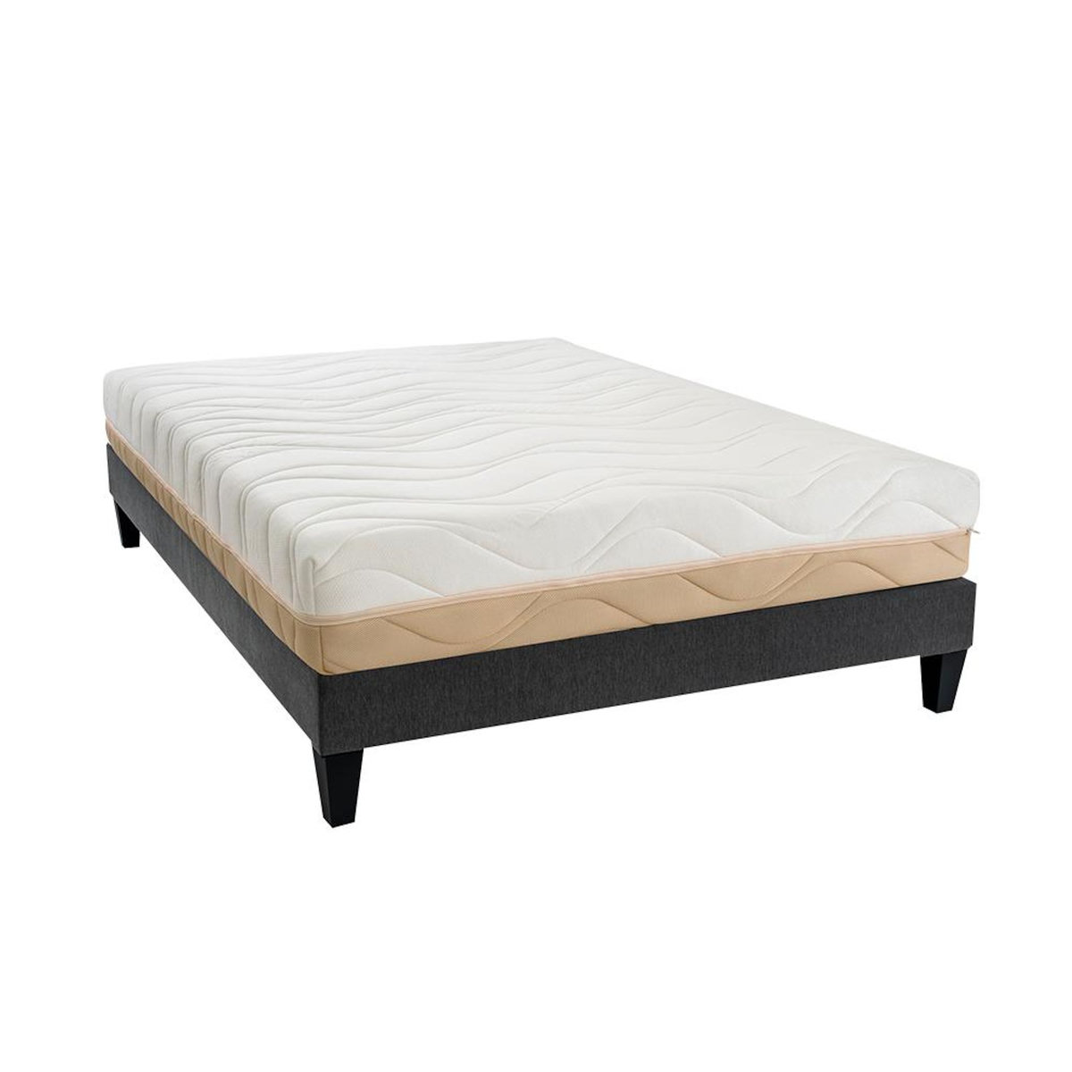 BELLECOUR BELLECOUR LITERIE | Ensemble LEMAN | Matelas Mousse hypersoft + Sommier Bois