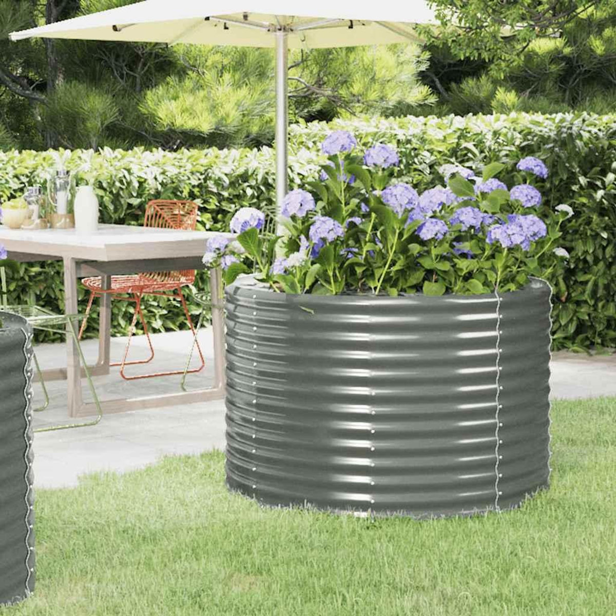 VIDAXL Lit sureleve de jardin Acier galvanise 100x100x68cm gris