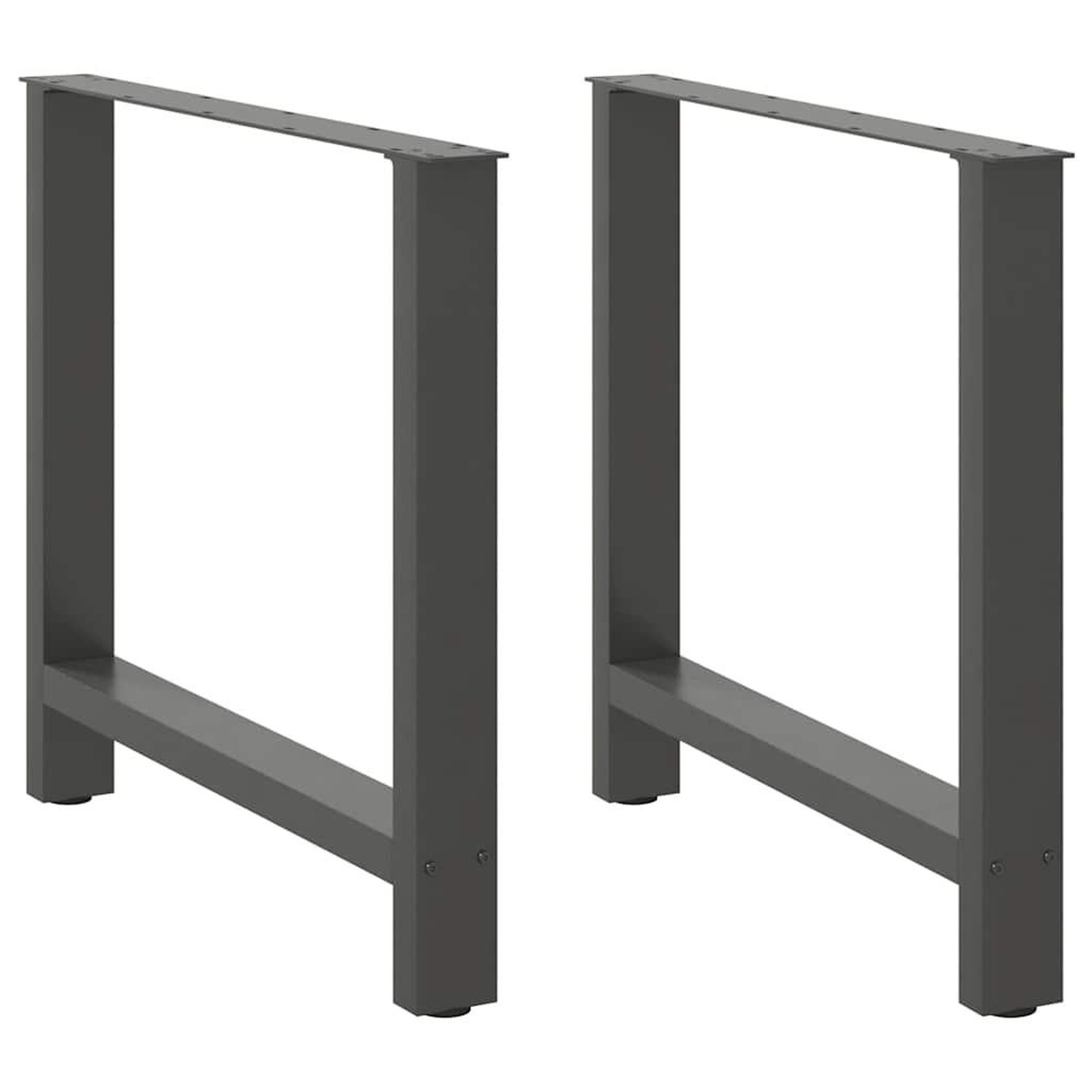 VIDAXL Pieds de table basse anthracite 2 pcs 80x(72-73) cm acier