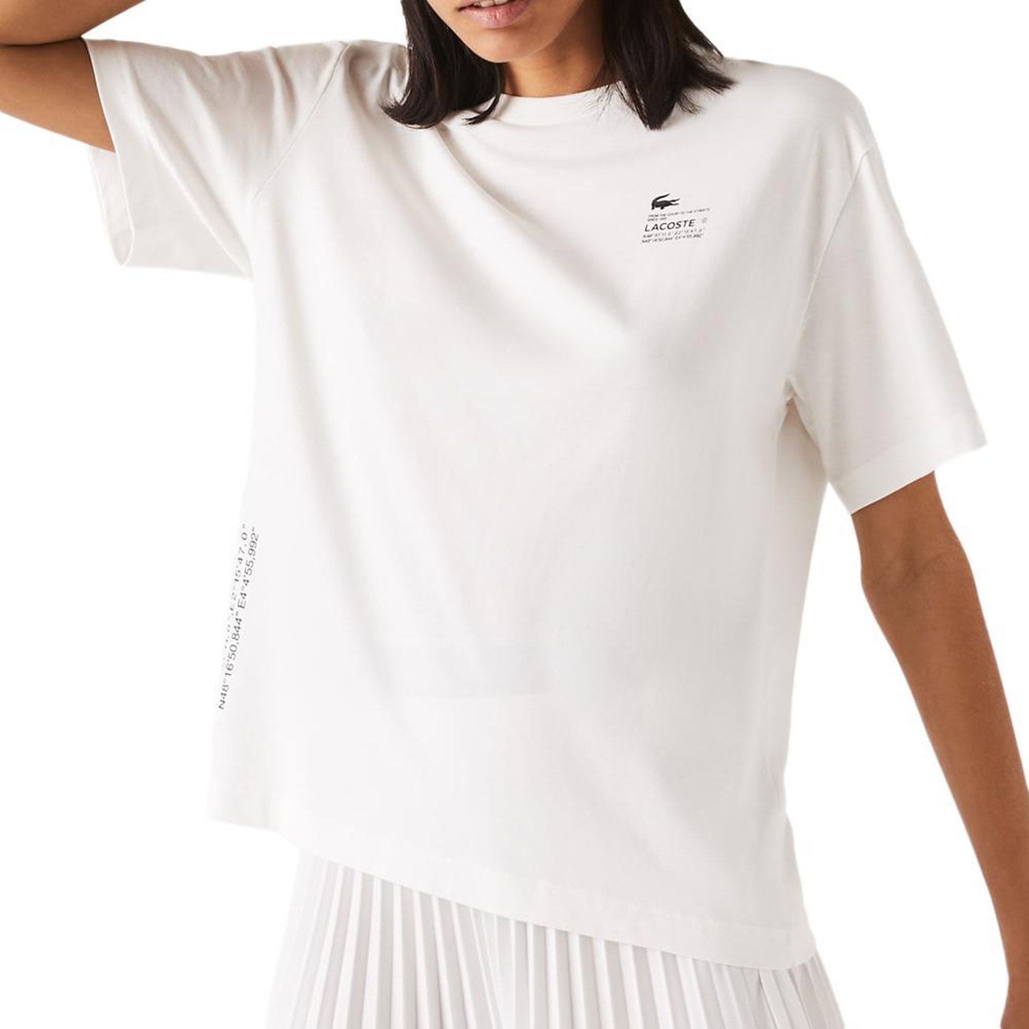 Lacoste T-shirt Blanc Femme Lacoste Farine. Coloris disponibles : Blanc