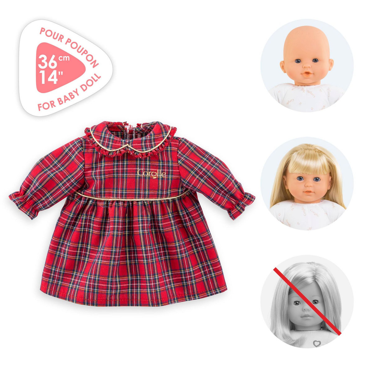 Corolle Robe Corolle en Fêtes pour poupon 36 cm