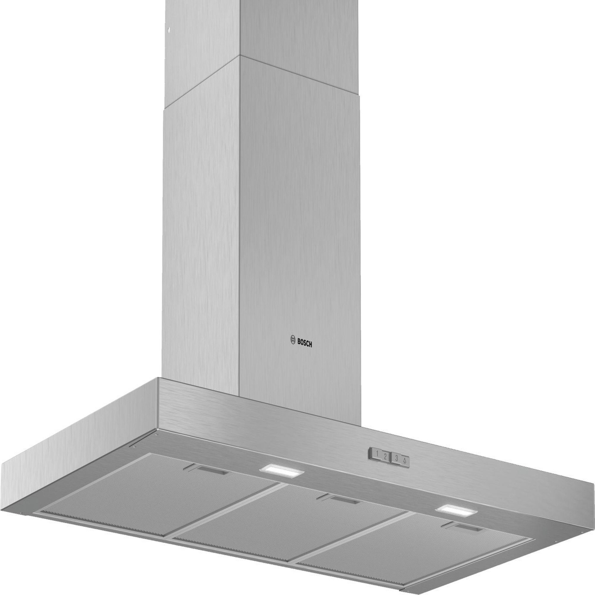 Voir la diapositive 1 : BOSCH Hotte décorative murale 90cm 64db 330m3/h inox - dwb94bc50