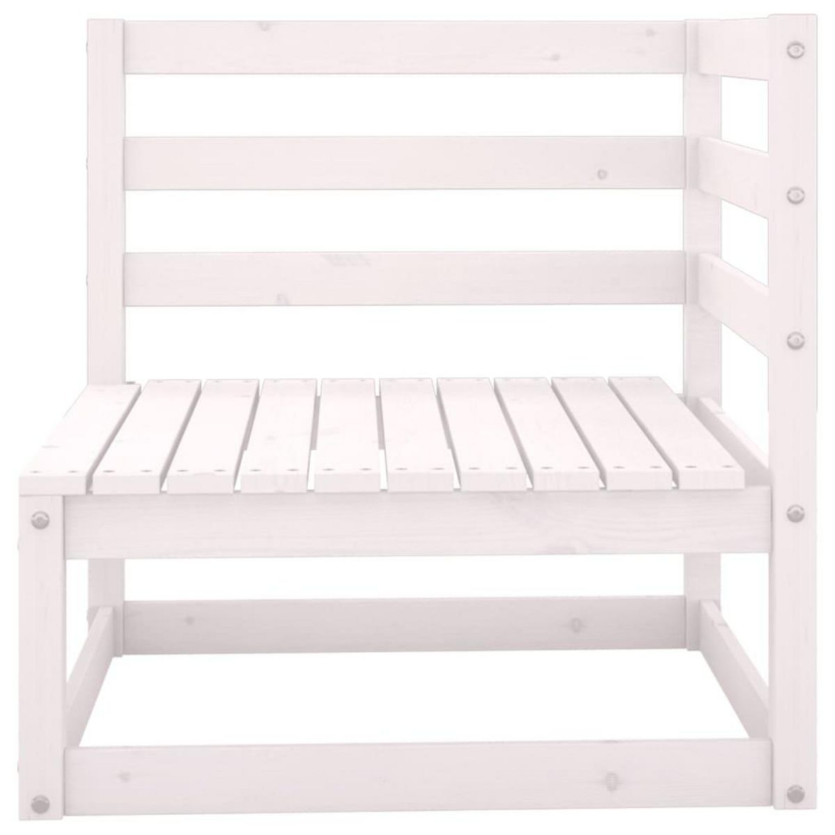 VIDAXL Salon de jardin 2 pcs avec coussins Blanc Bois de pin massif