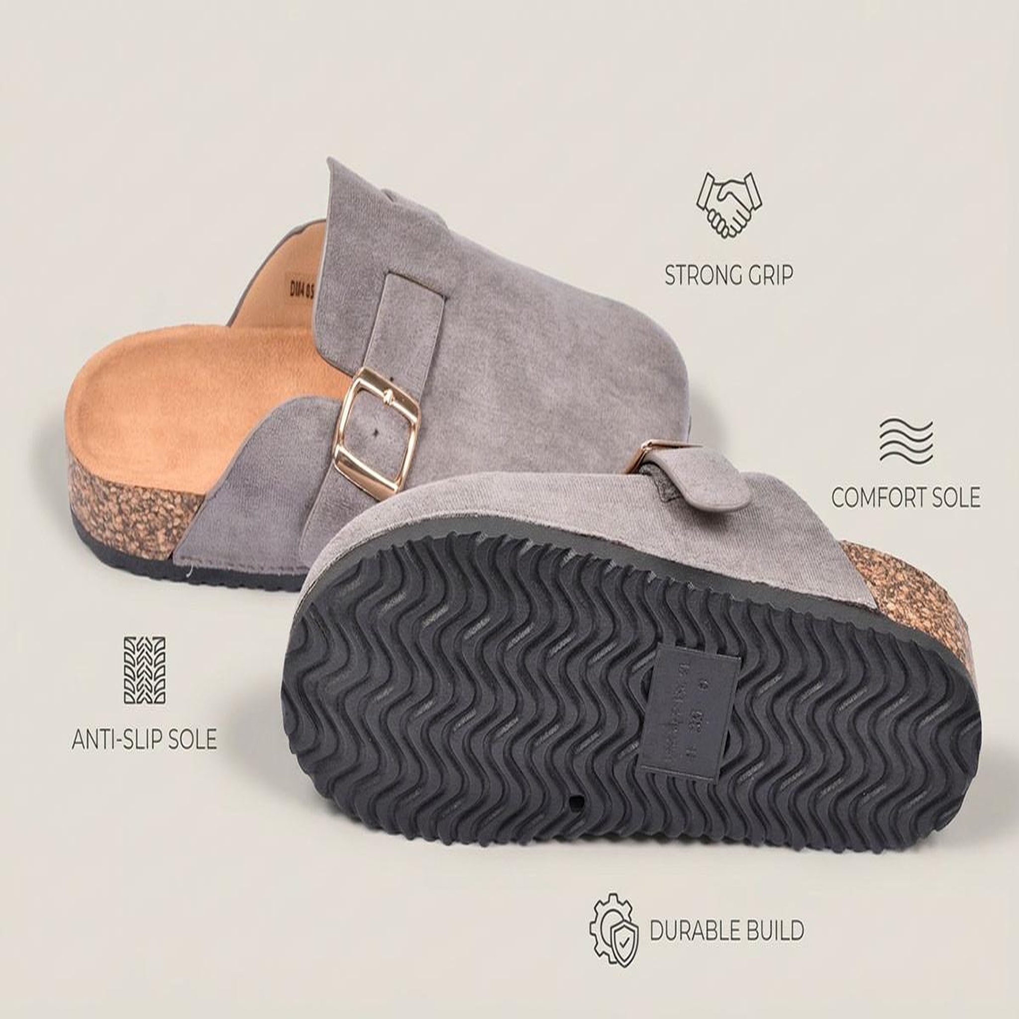 Voir la diapositive 5 : OZABI Ozabi sabots femme confort boucle ajustable semelle liège