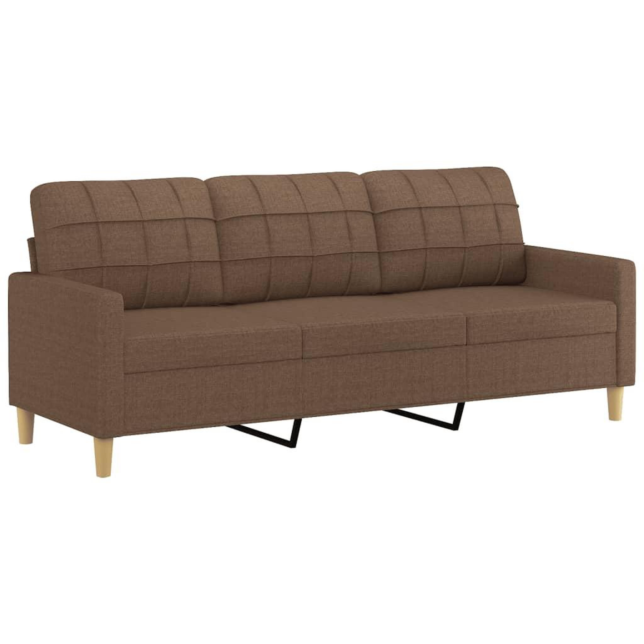 Voir la diapositive 5 : VIDAXL Ensemble de canapes 3 pcs avec coussins Marron Tissu