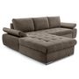 Voir la diapositive 6 : BEST MOBILIER Bianca - canapé d'angle gauche 4 places convertible avec coffre en tissu texturé