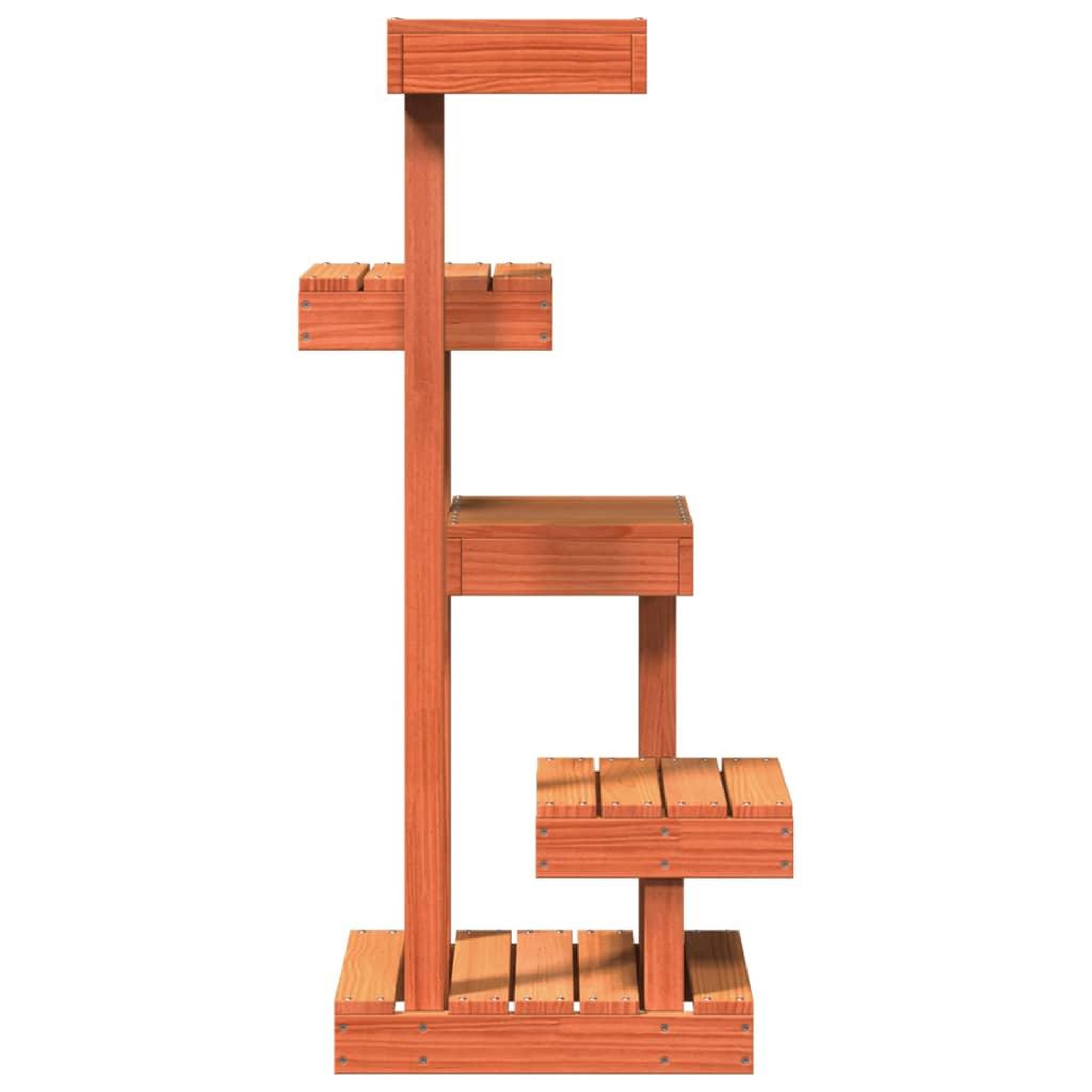 Voir la diapositive 5 : VIDAXL Arbre a chat cire marron 45,5x49x103 cm bois de pin massif