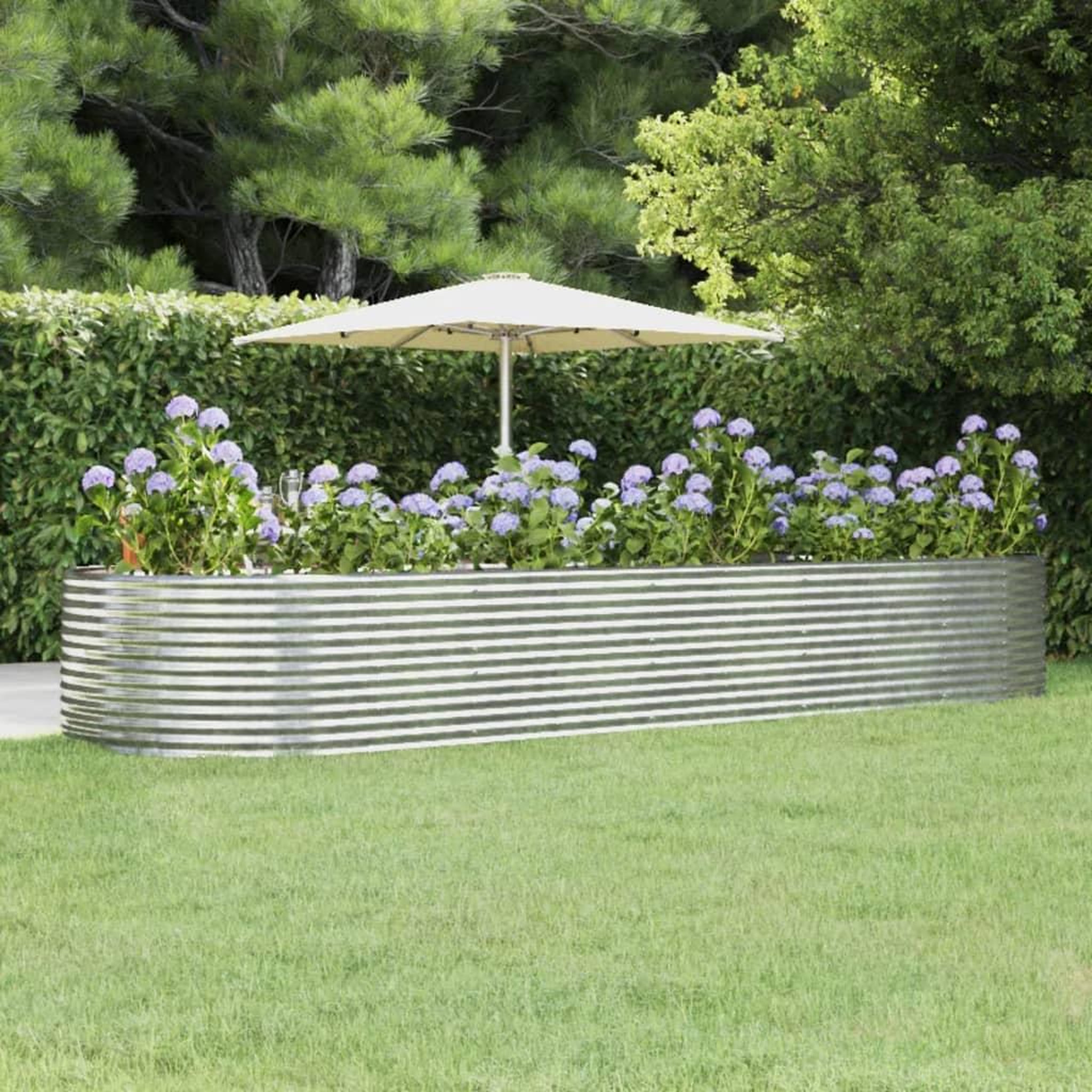 Voir la diapositive 1 : VIDAXL Lit sureleve de jardin Argente Acier enduit de poudre