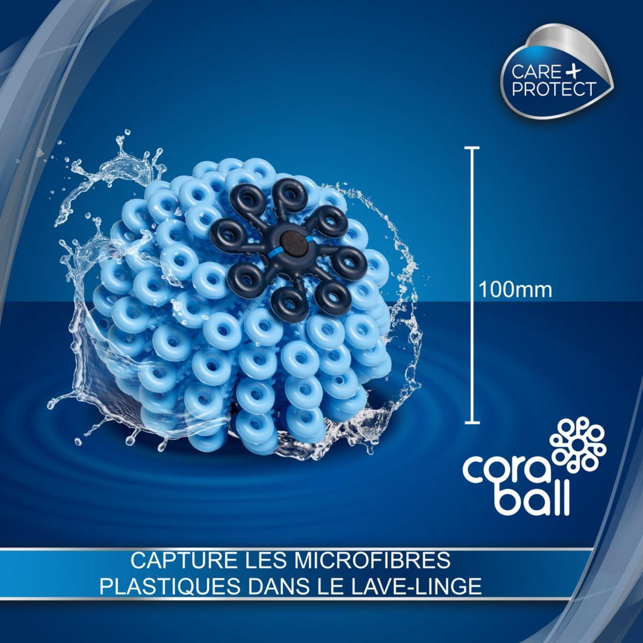 Voir la diapositive 2 : CARE PROTECT Balle de lavage balle anti-microfibres