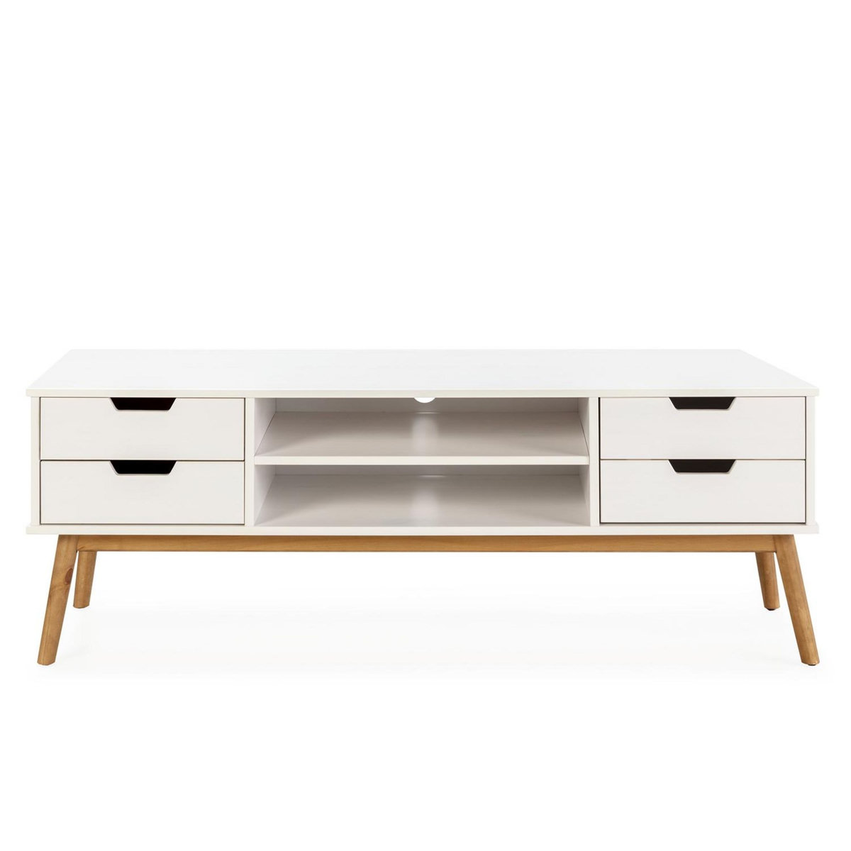 VS VENTA-STOCK Meuble tv Baku 1 porte et 2 tiroir couleur blanc, 140 cm