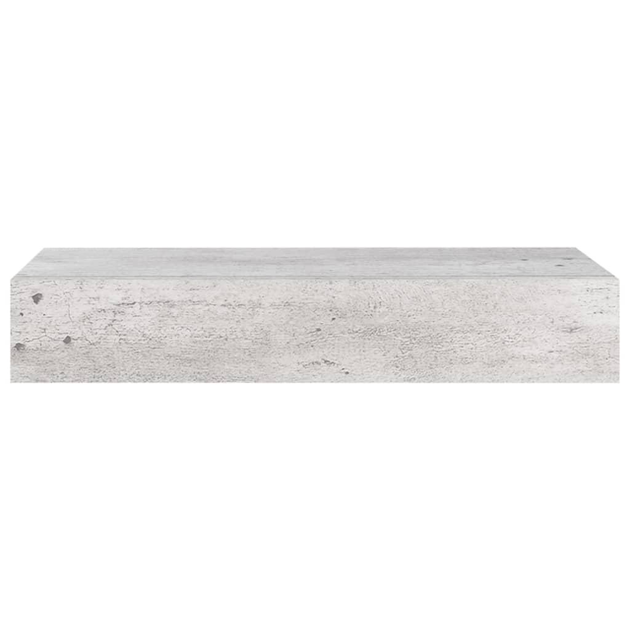 Voir la diapositive 5 : VIDAXL Etageres a tiroir murales 2 pcs Gris beton 60x23,5x10 cm MDF